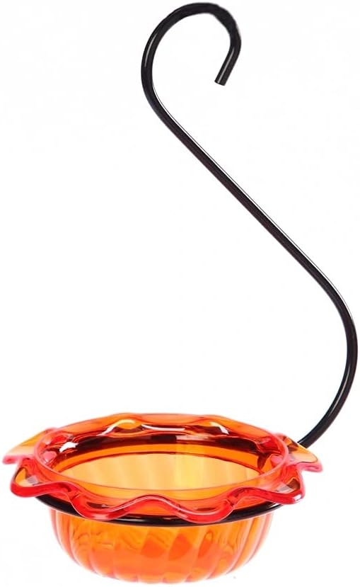 Birds Choice Oriole Single Cup Feeder | Hanging Bird Feeder for Grape Jelly, Fruits & Nectar | Durable Steel Hanger & Removable Cup | Sturdy for Garden, Backyard, & Outdoor | 3 oz Capacity, Orange