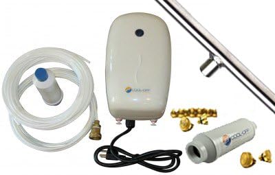 Mid Pressure Misting System Kit (Stainless Steel), Includes Mid Pressure Water Pump with 20 Nozzles and Nylon tubing, Connects to Any Outdoor Fan, Cooling Mister System for Lawn Patio Garden