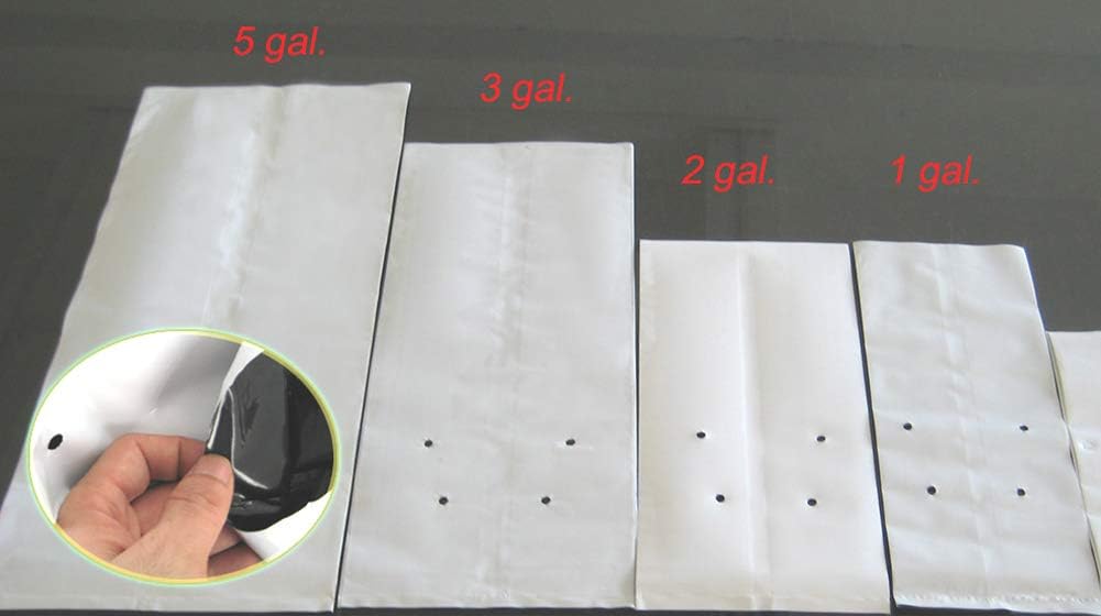 HORTIPOTS Black and White Plastic Grow Bags 1 2 3 Gallon (1 Gallon-Pack of 100)