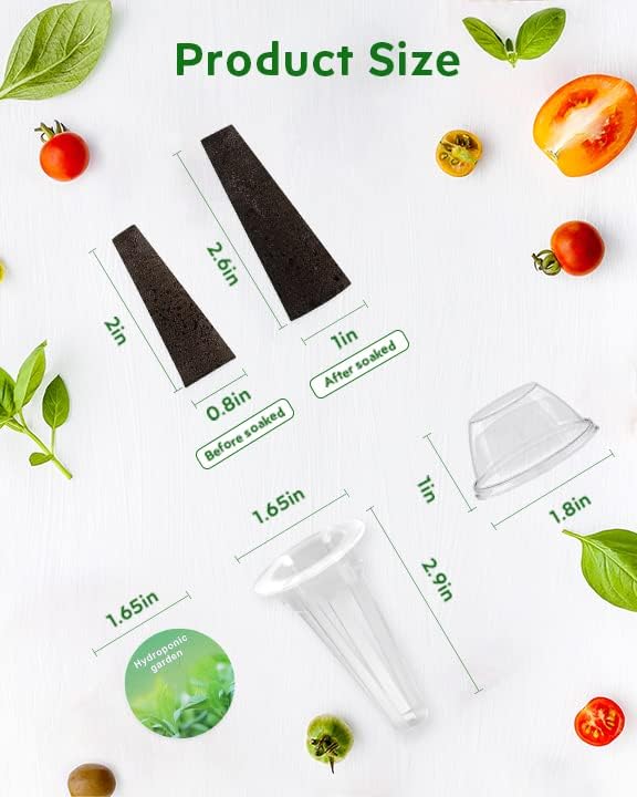 160pcs Hydroponic Pods Kit Grow Anything Kit with 40 Grow Sponges, 40 Grow Baskets, 40 Grow Domes, 40 Pod Labels - Compatible with Hydroponics Supplies from All Brands