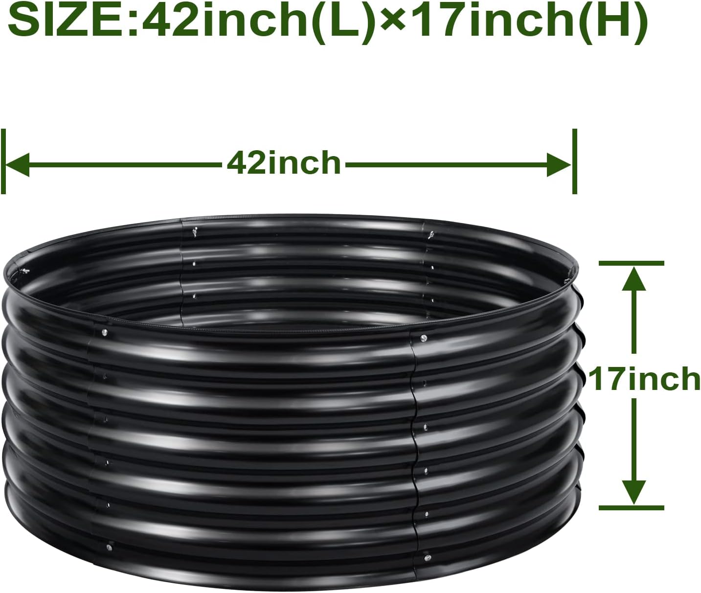 EDOSTORY 17" Tall, 42" Round Metal Raised Bed Garden Bed Kit, Galvanized Planter Raised Garden Boxes Outdoor, Large Metal Raised Garden Beds for Vegetables, Flowers, Herbs