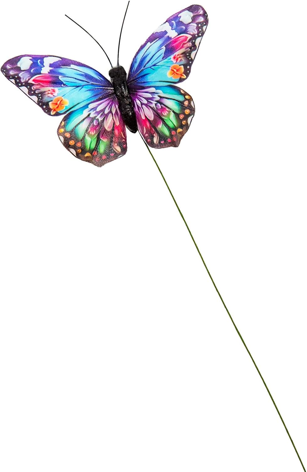 Cartanfill-Decorative 3D Butterfly Ornaments, Multicolor Feather Design, Set of 12 with Wire, Party and Christmas Tree Decor