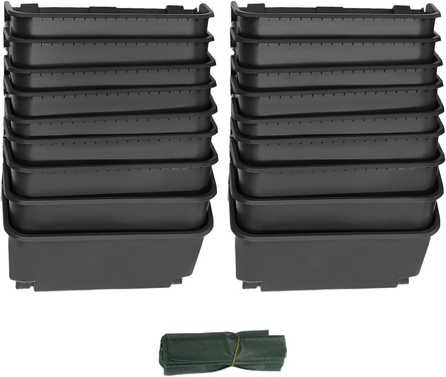 18-Pot Vertical Wall Planter, Self-Watering Stackable Planters for Indoor & Outdoor Use, Perfect for Herbs, Flowers & Vegetables (18, Green)