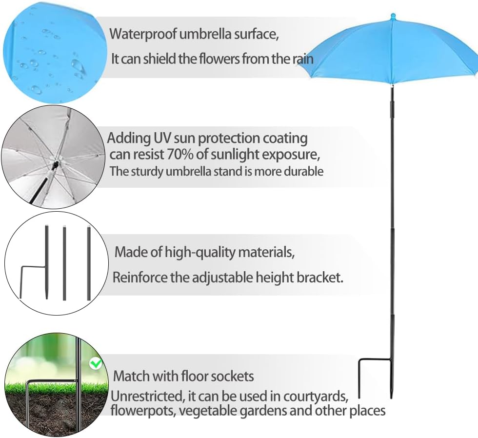 Plant Umbrellas for Outdoor Plants, Garden Umbrella Shade for Plants,Adjustable Height Provides shade cloth for Plants to Protect Their Flowers from Intense Sunlight and Rain(18.8 inches to 35.58 inches)