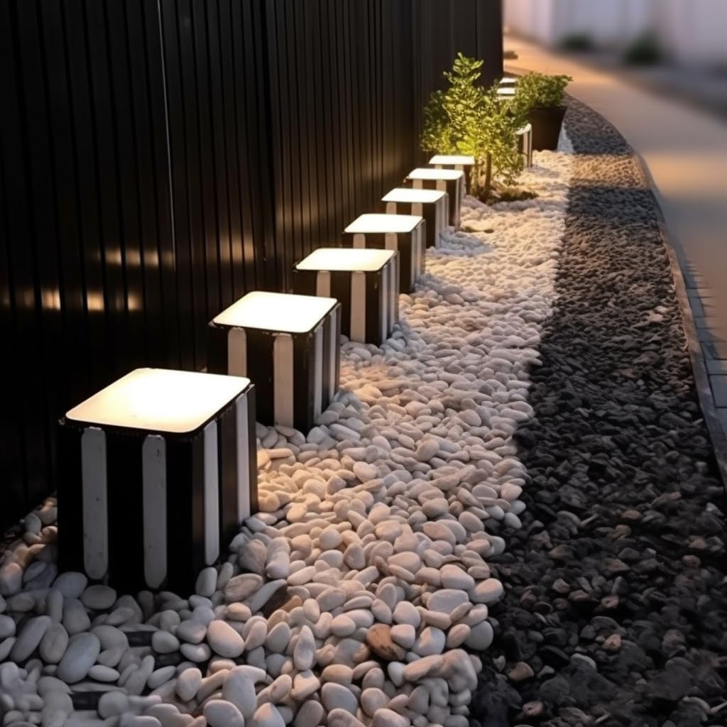 2 LBS River Rocks, StoneCreek, Decorative Garden Stones for Plant Landscaping, Polished Gravel Filler Pebbles for Home Decoration, Vases, Succulents, Flower Beds and Fish Tanks (Black, Medium)