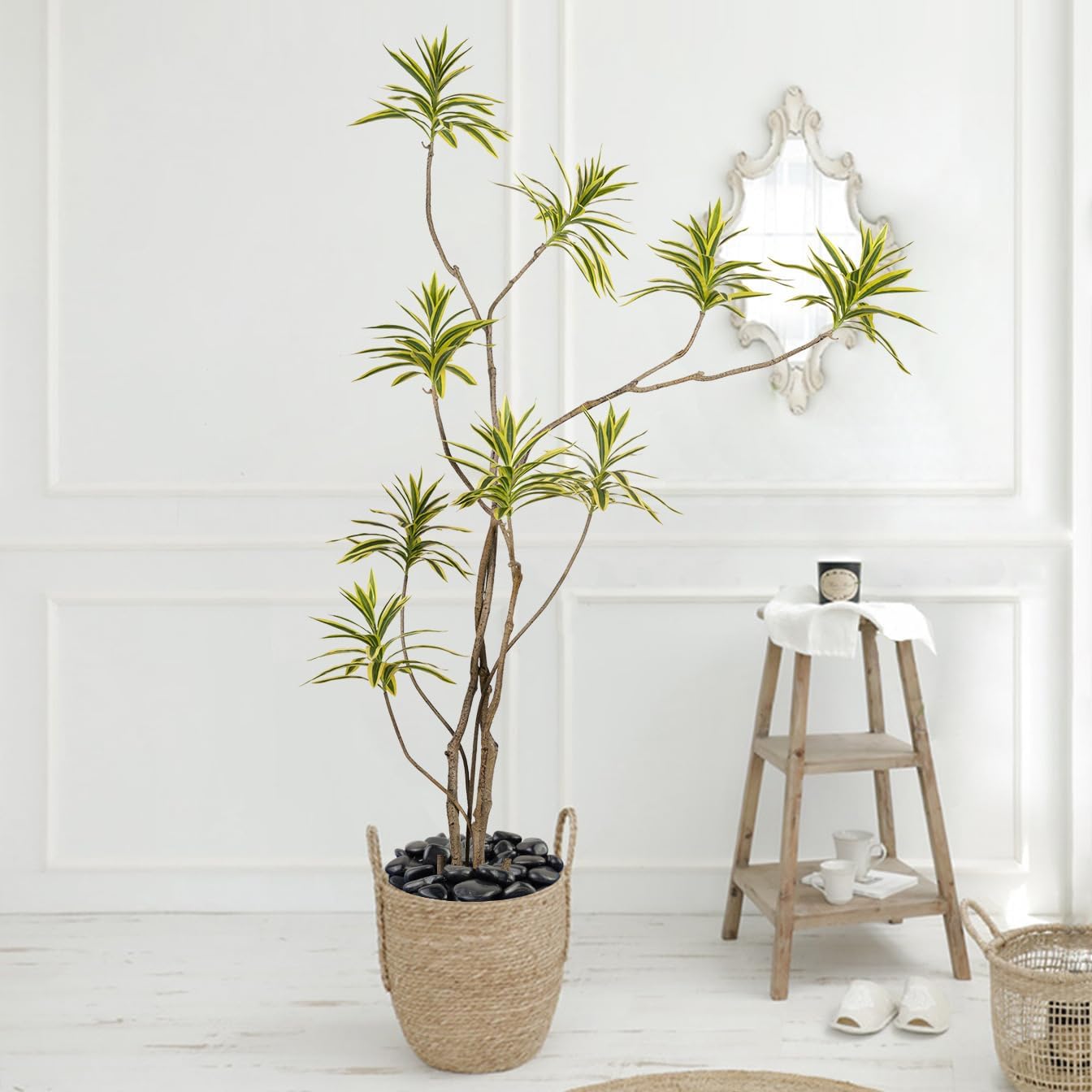 2lbs Black Pebbles for Indoor Plants, 0.8-1.2 inch Polished Stones. Decorative Black River Rocks for Potted Plants Vase Aquarium Landscaping and Outdoor Garden