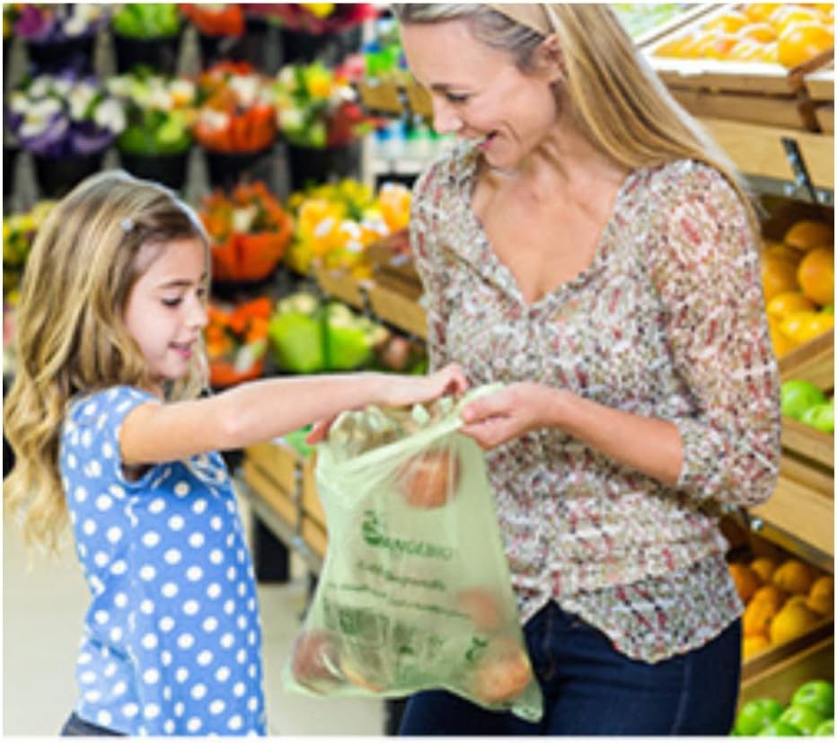 Certified Home Compostable Produce Bags, 1000 Count, 14 x 18 Inches, Hold Up to 14 Lbs, ASTM D6400, EN 13432, US BPI & Europe OK Compost Home Certified