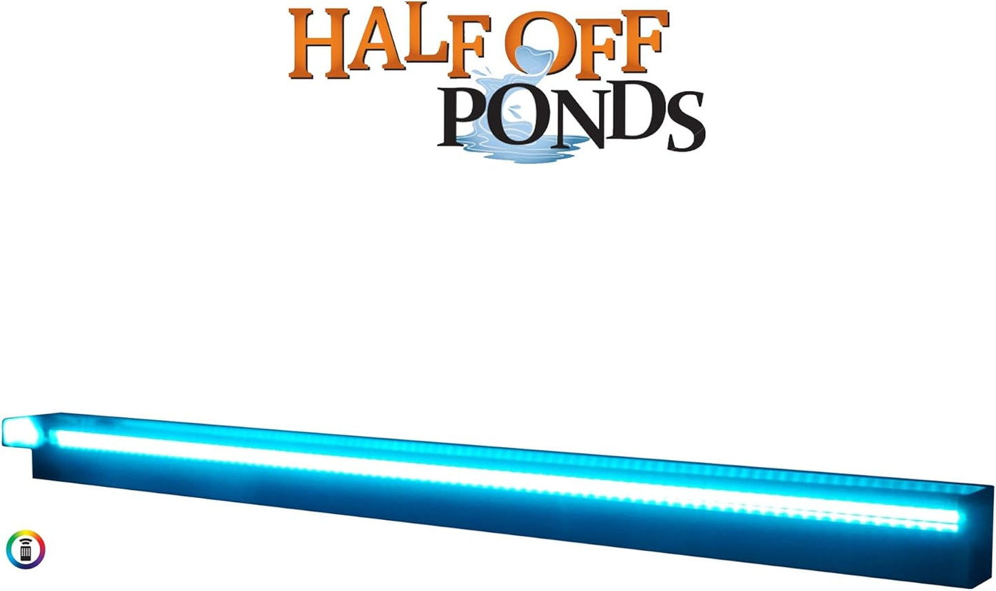 HALF OFF PONDS Steel Elegance 60" Color Changing Lighted Stainless Steel Spillway - STE60CC-HOP