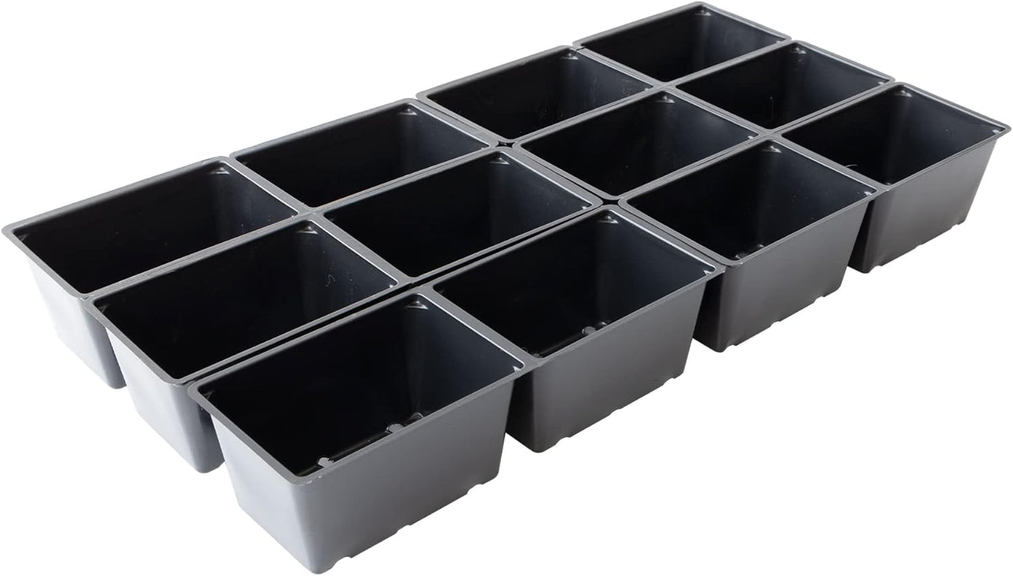 12 Cell Plant Tray Inserts - Pack of 5 - One Dozen Perforated Planter Cells with Drain Holes - for 10x20 Trays. Gardening, Seed Starts, Microgreens & More