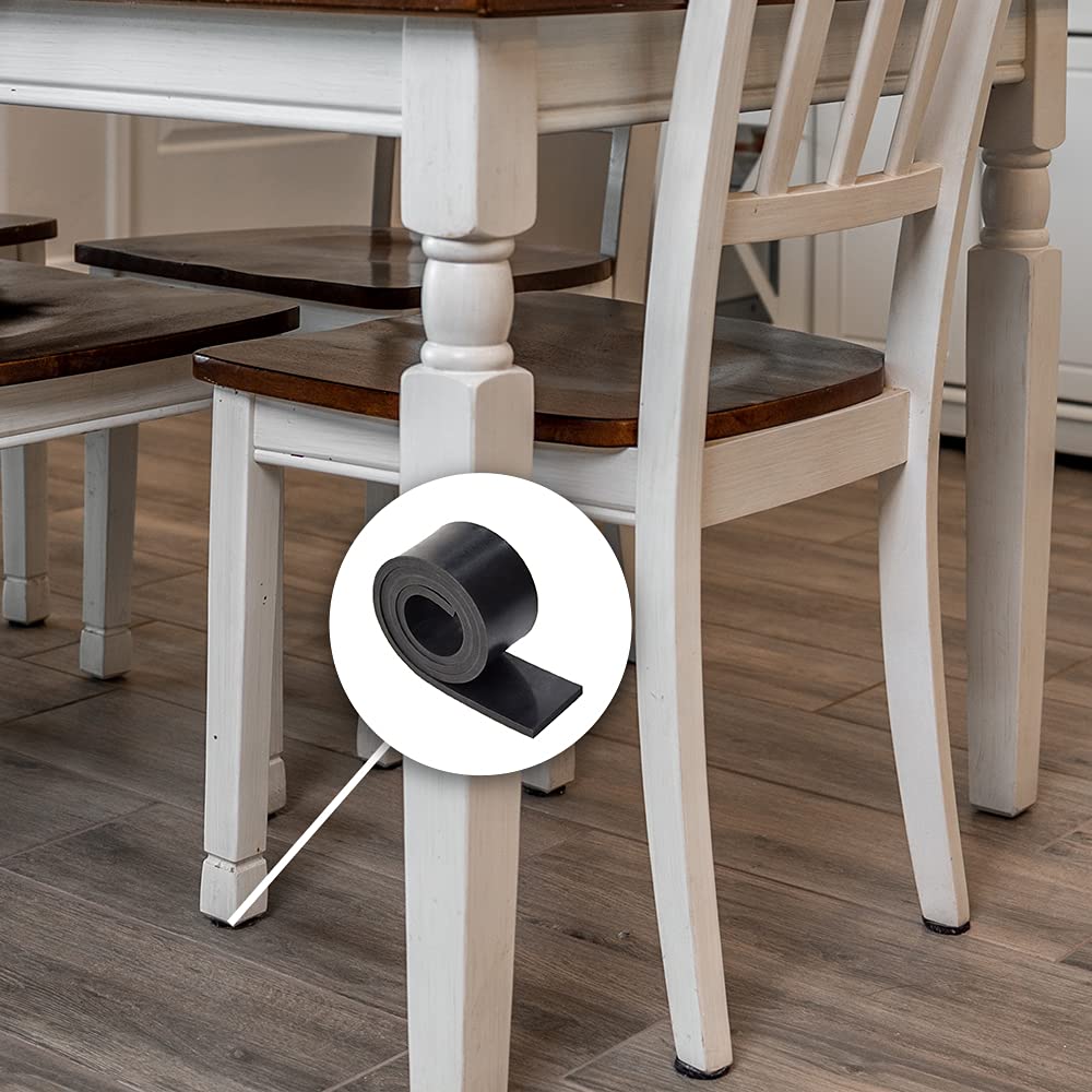 DOBTIM Neoprene Rubber Sheet 1/8 (.125)" Thick X 4" Wide X 48'' Long, Solid Rubber Strips Use for Gaskets DIY Material, Supports, Leveling, Sealing, Bumpers, Protection, Abrasion, Black