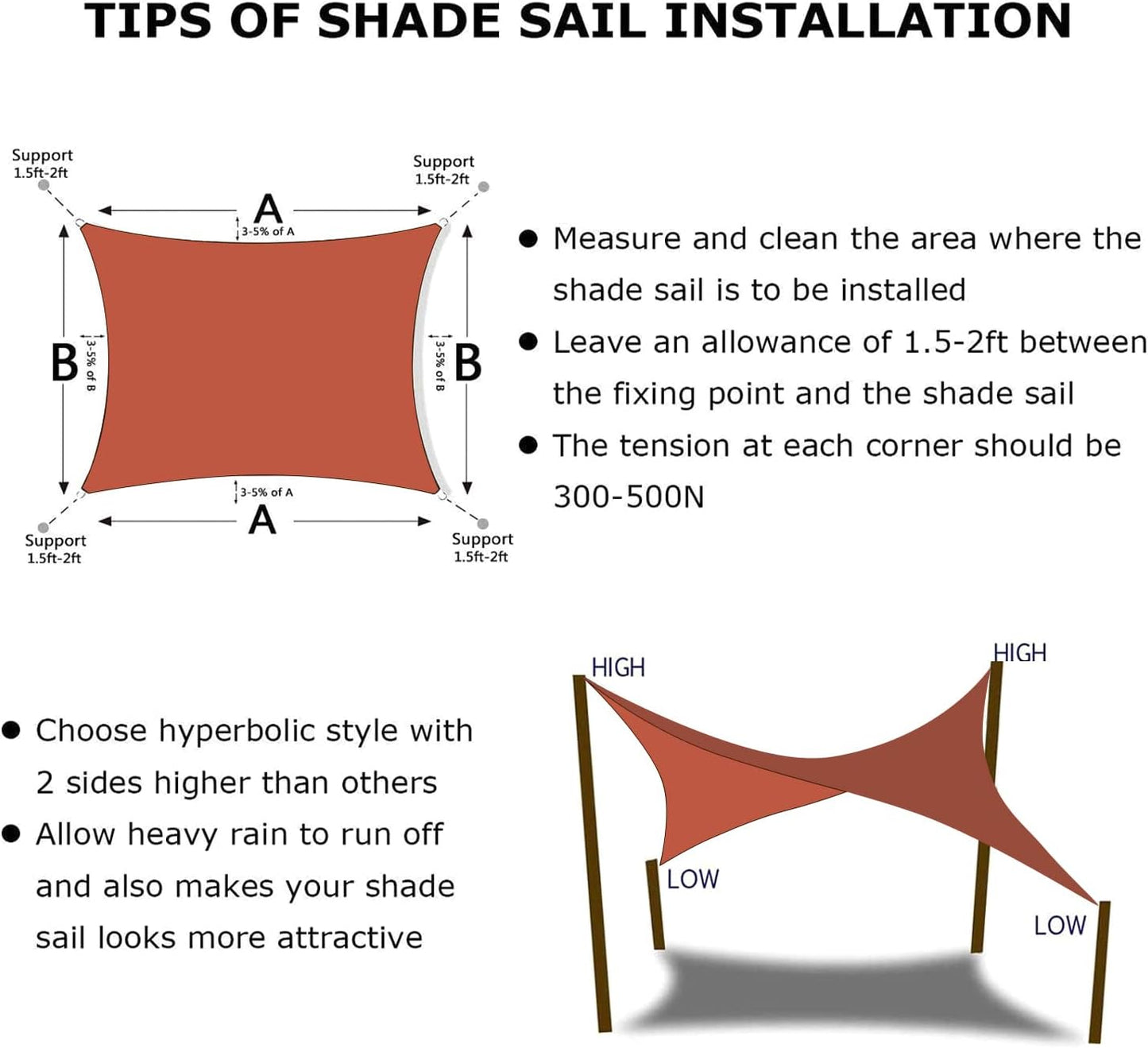 KANAGAWA 22'X22' Rust Red Custom Size Sun Shade Sail Square UV Block Canopy Cover for Patio Backyard Lawn Garden Outdoor (Customized Available)