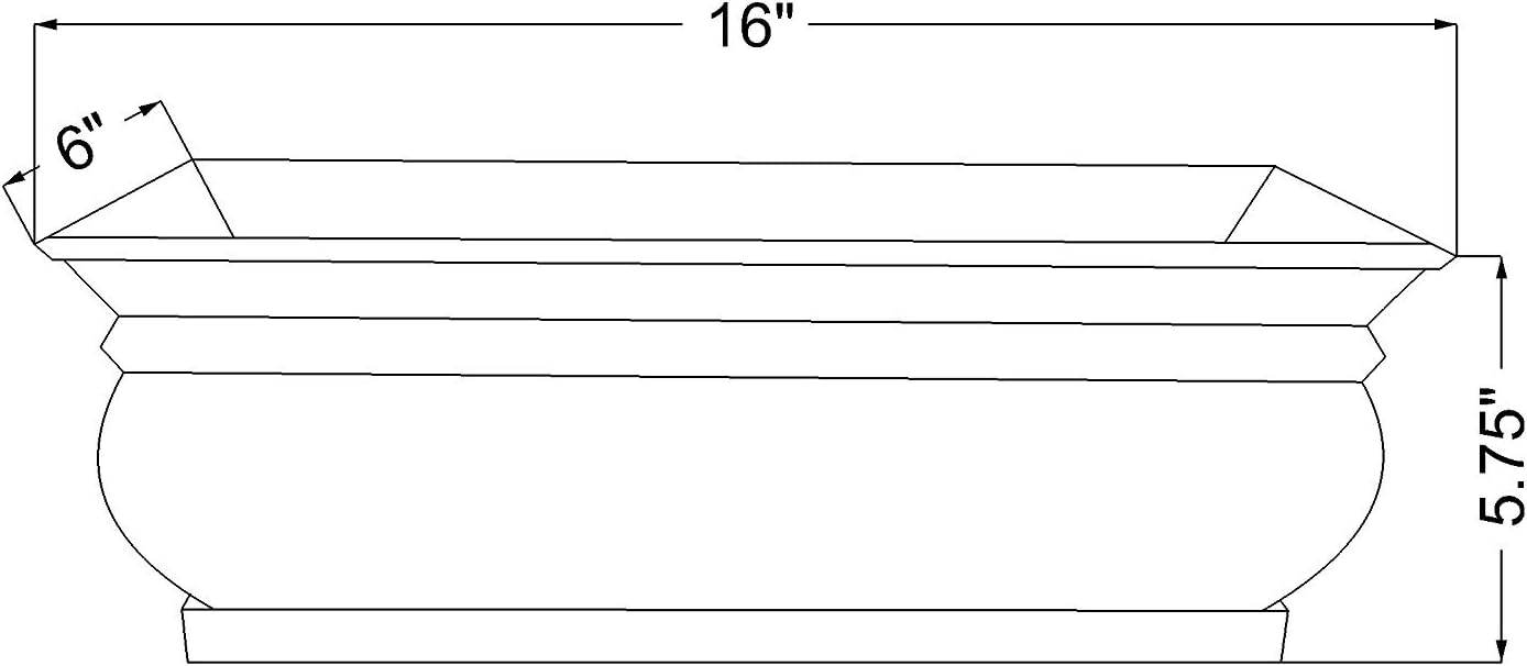 H Potter Herb Planter Pots Succulent Window Box Rectangular Indoor Outdoor Flower Garden Planters Dimensions 16 x 6 x 5.75 Inches (2)