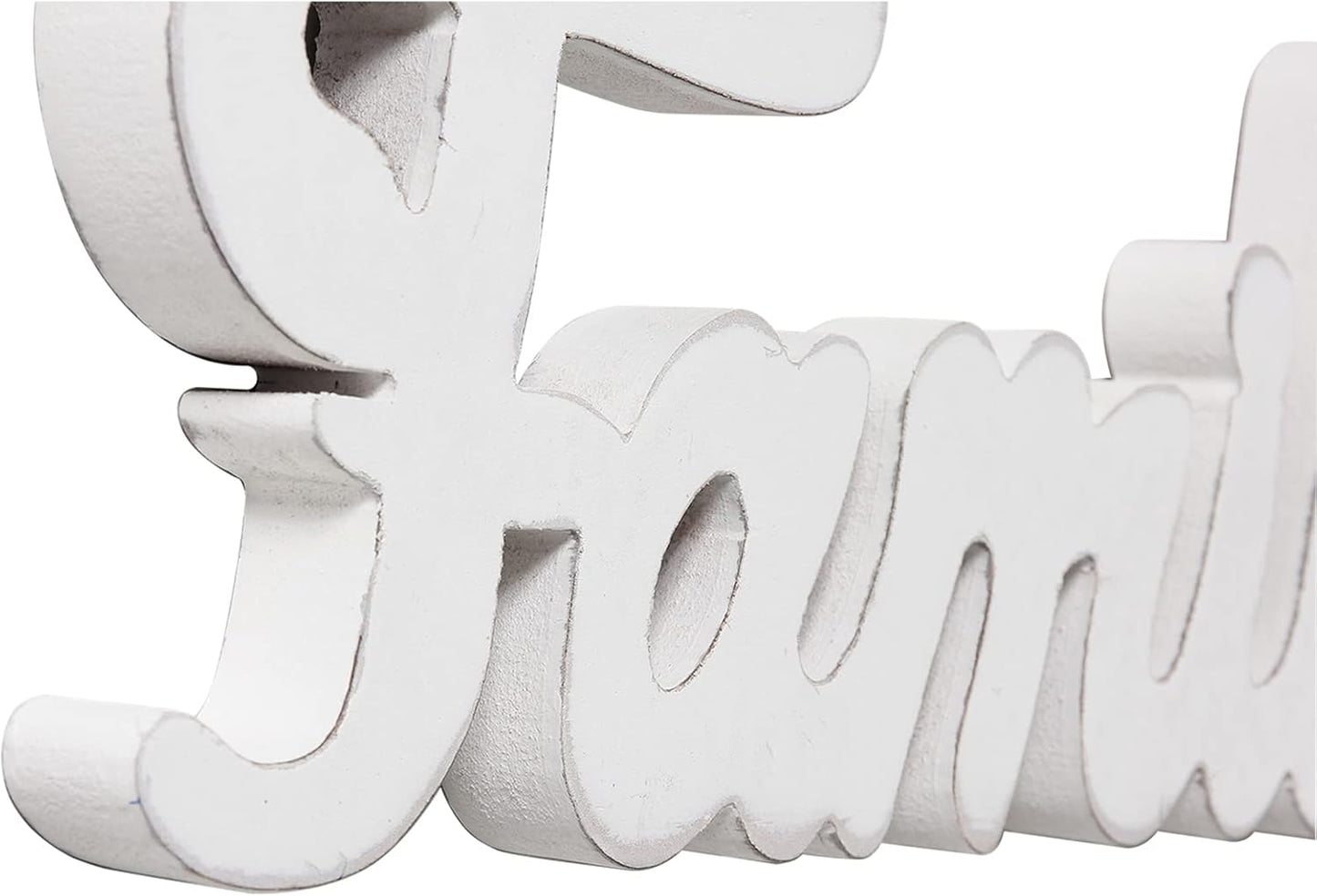 Rustic Wooden Family Signs for Home Decor Wall 15", Farmhouse Distressed White Christmas Tabletop Decor Signs, Fireplace Mantle decor, Thanksgiving Family Wall Decor for Living Room