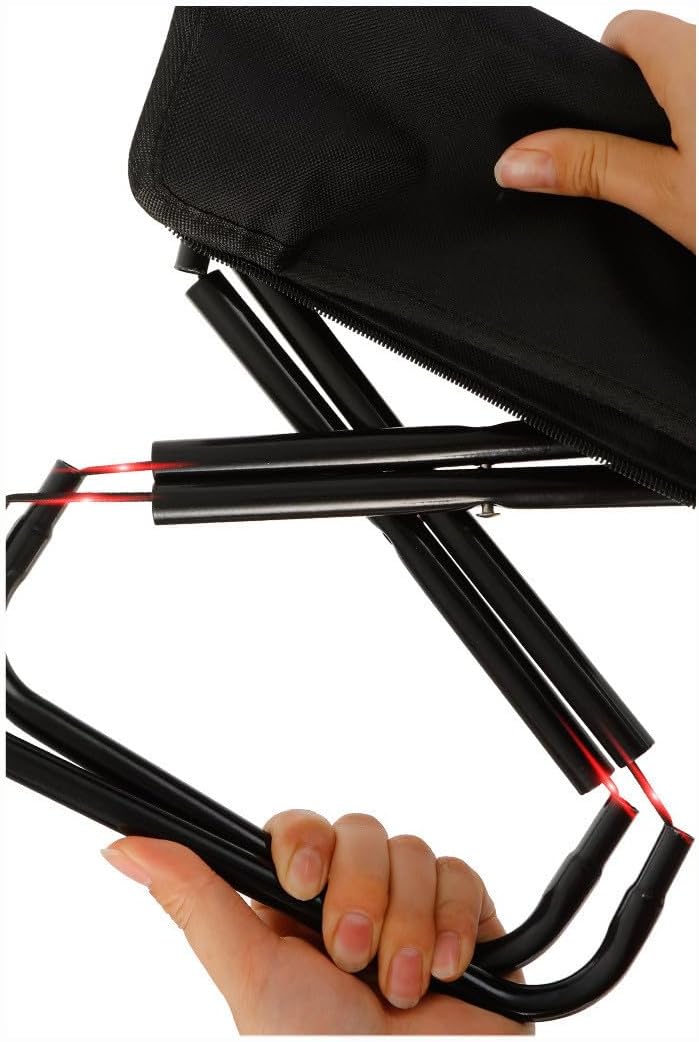 Portable Camping Stool & Folding Small Chair - Compact Folding Stool, Durable Collapsible Stool for Fishing, Hiking, BBQ, Outdoor Events (Khaki)