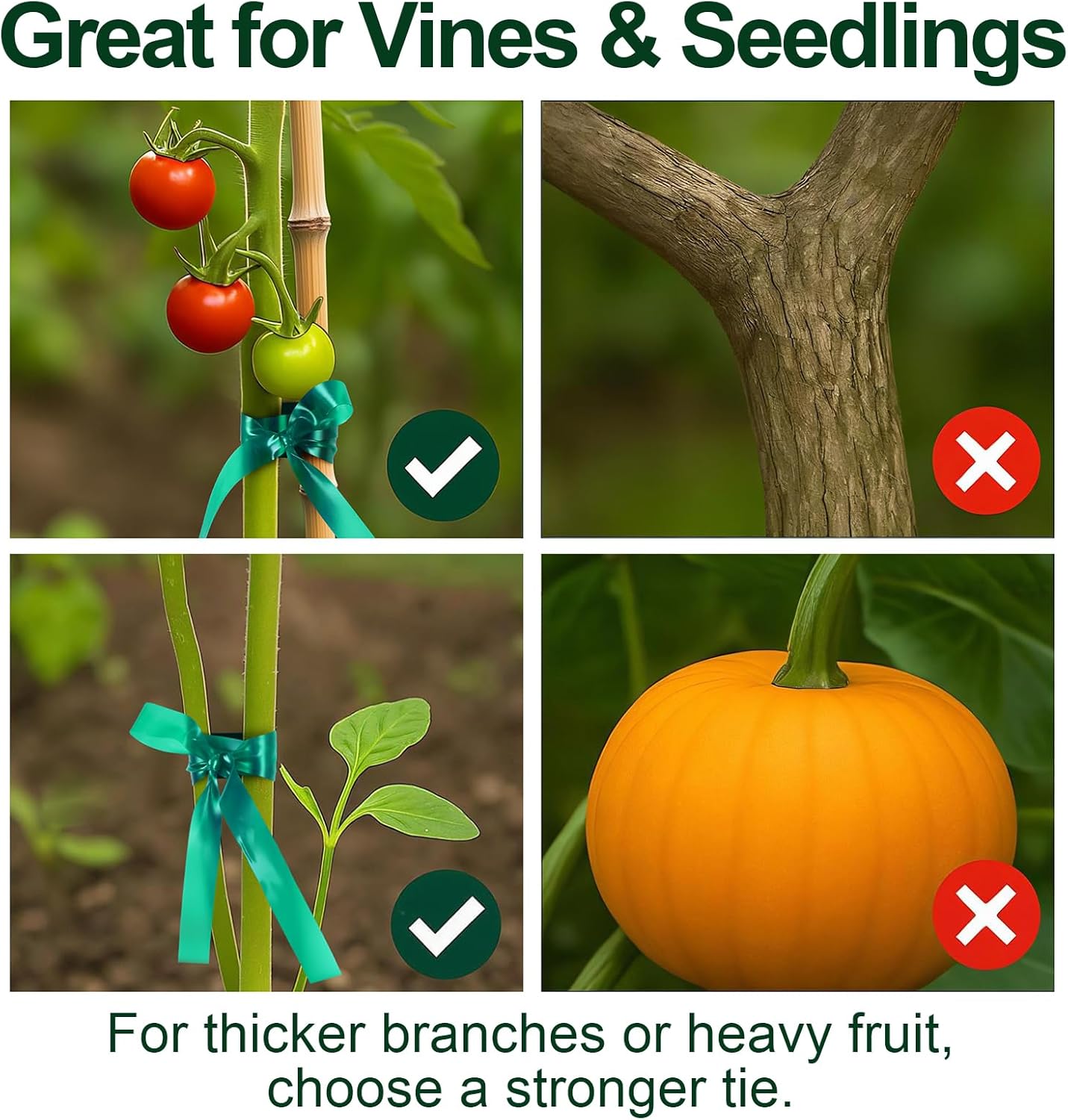 0.5 Inch Plant Tie Tape, 4 Rolls (788 ft Total) – Stretch Vinyl (PVC) Garden Ties for Stems & Poles, Non-Adhesive; Mesh Storage Bag + 1 Binder Clip Included (788 ft)