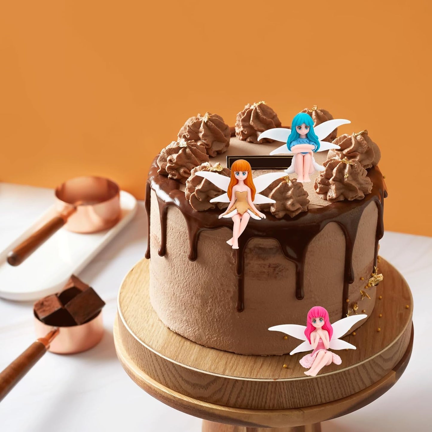 ONEST 5 Pieces Miniature Fairy Garden Accessories Small Fairy Figurines Hand Painted Fairies Figures Girl Fly Wing Figurines for Car Decor Fairies Garden Flower Pot Birthday Cake Topper