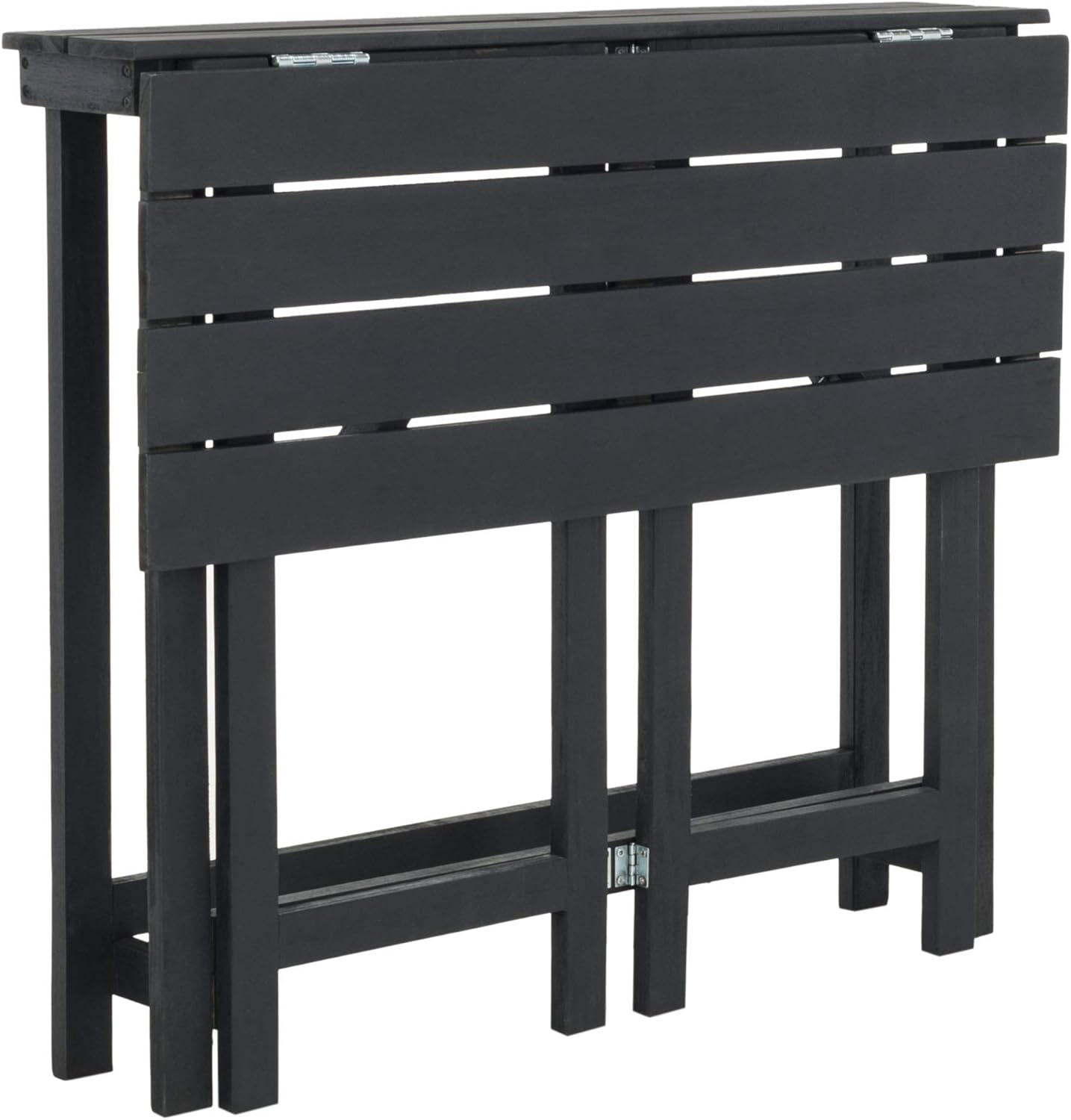 SAFAVIEH PAT6754A Collection Wilton Teak and Navy Balcony Corner Lounge Outdoor Set