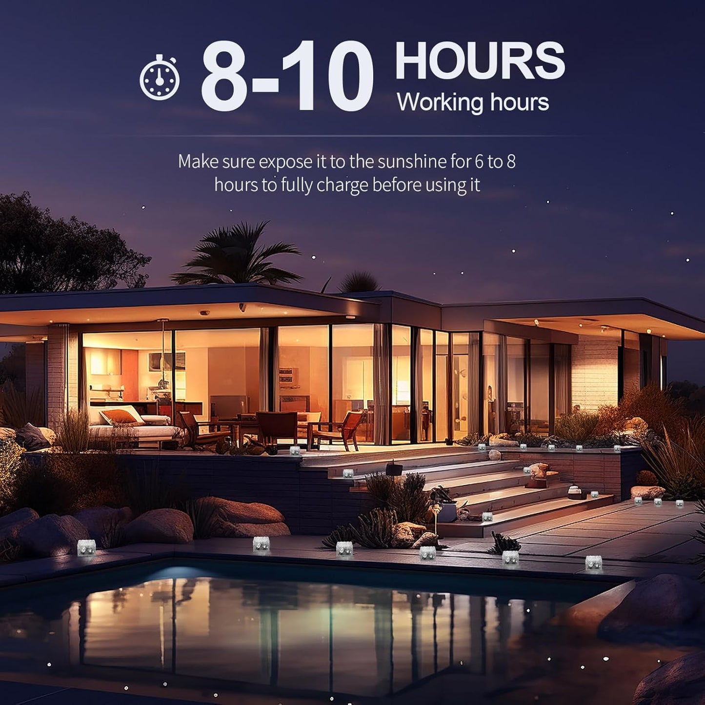 Solar Brick Lights-Outdoor Solar Lights for Yard-Solar Brick Landscape Path Light 3 Pack LED Light Brick Garden Decor for Pathway Patio Walkway Backyard Decoration