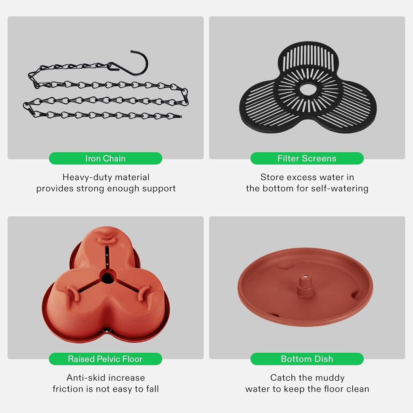 VIVOSUN 5 Tier Vertical Gardening Stackable Planter for Strawberries, Flowers, Herbs, Vegetables, Brown