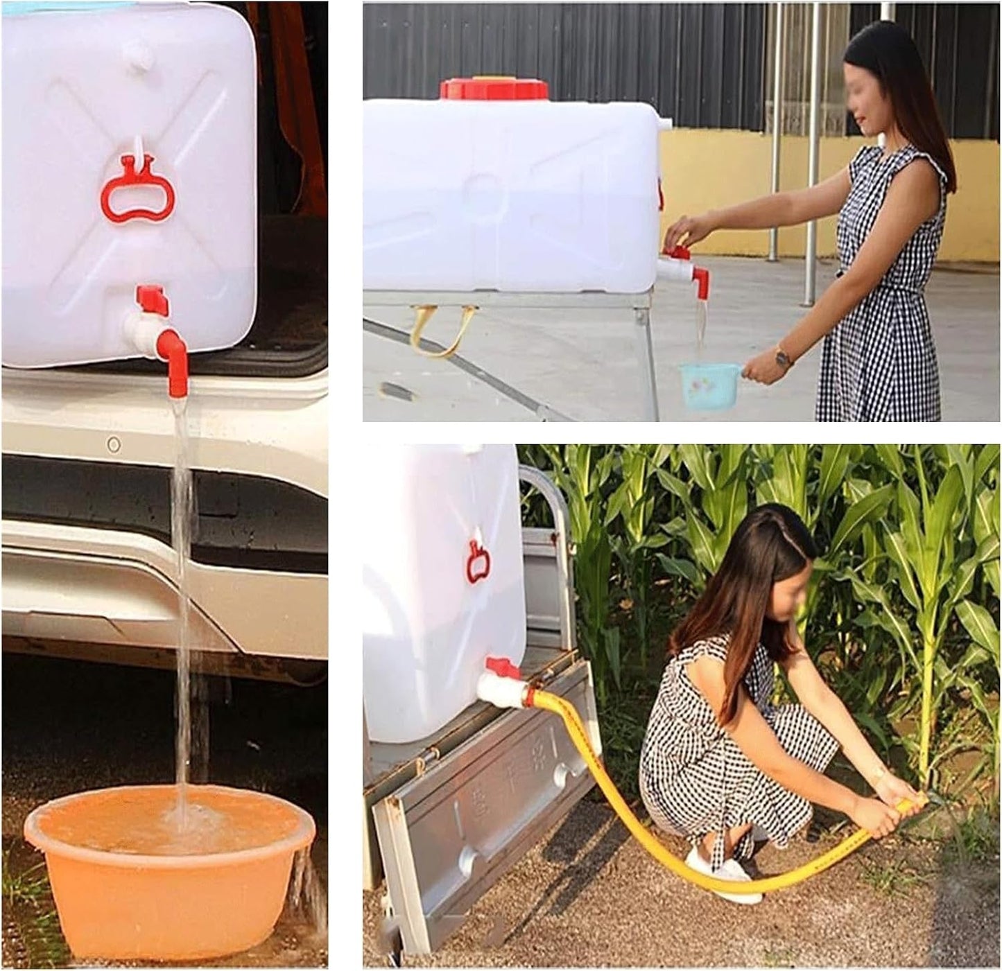 Water Container 50L 80L 110L 200L Heavy Duty Water Bucket Water Carrier, Portable Plastic Water Tank Water Storage for Camping Caravans Hiking Travel BBQ Travel Outdoor(Size:50L)