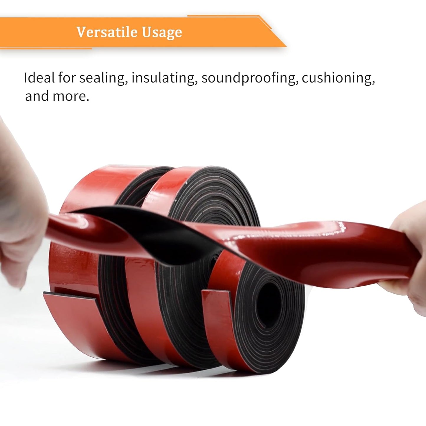 DOBTIM Solid Neoprene Rubber Strips with Adhesive Backing 1/8 (.125)" Thick x 2" Wide x 10' Long, Self Adhesive Rubber Sheets, Rolls & Strips for DIY Gaskets Crafts Pads Seals Warehouse Flooring