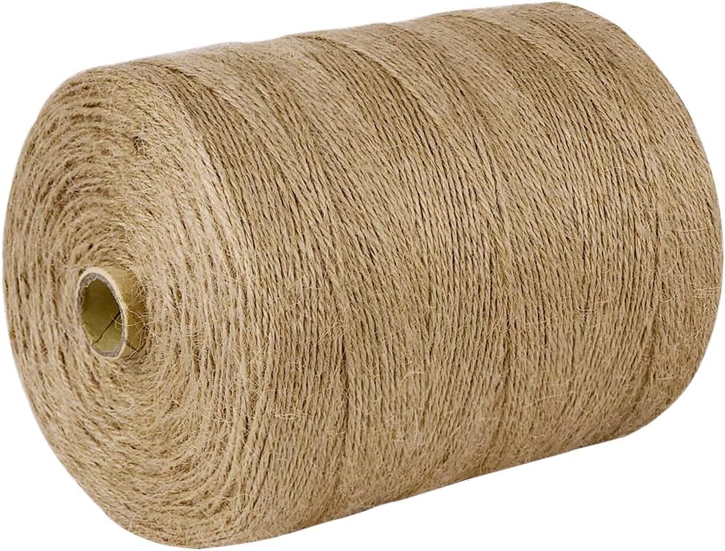 PerkHomy Jute Twine String 3600 Feet Natural Thin for Craft Gardening Plant Gift Wrapping Tag Art Wedding Home Decoration Packing Material Christmas Bulk (3600 FT * 2mm (3Ply))