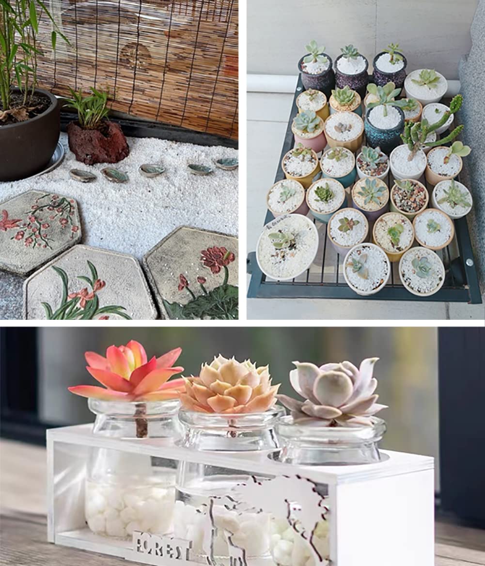 HOT SEAL 2.0 LB White Aquarium Gravel Pebbles 3/8", Natural Decorative Aquarium Substrate Small River Rocks, Mini Pebbles Stone for Fish Tank, Aquatic Plant Bonsai, Hydrophyte