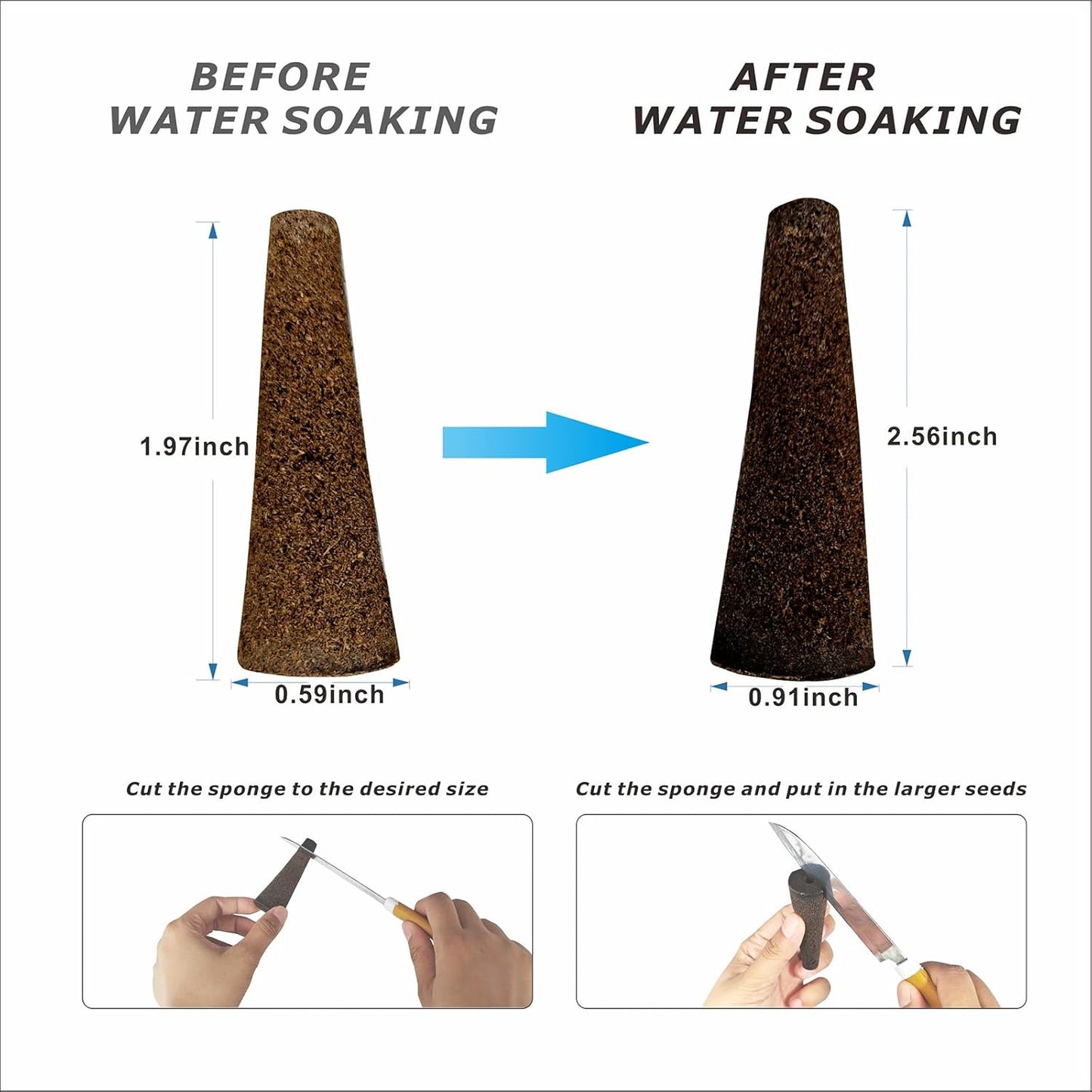 Seed Pods Kit for Hydroponics System, Includes 50 Grow Sponges, 50 Labels, 10 Grow Domes, 10 Grow Baskets and 1 Tweezers