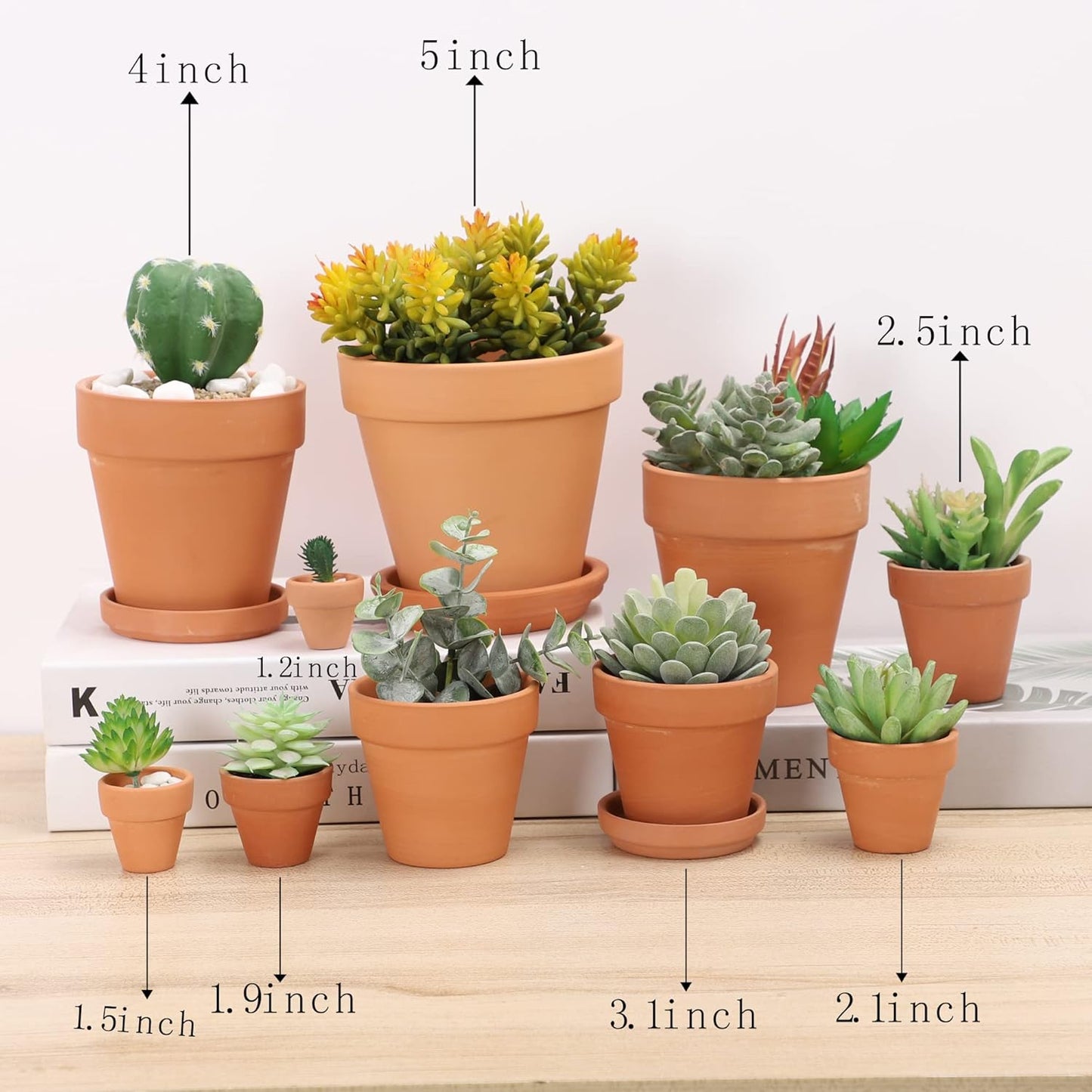 Terra Cotta Pots with Saucer- 6-Pack Small Terracotta Pot Clay Pots 4'' Clay Ceramic Pottery Planter Cactus Flower Pots Succulent Pot with Drainage Hole- Great for Plants,Crafts terra cotta planter