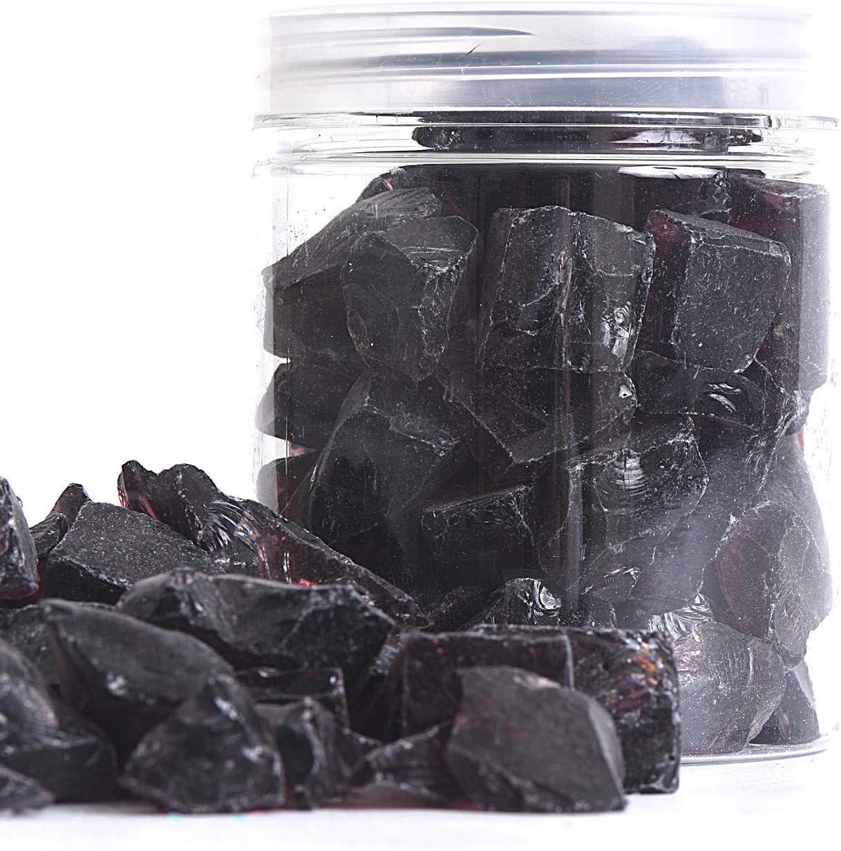 High Luster Reflective Fire Glass Gravel,Fire Gems,Fire Drops,Fire Glass Pebbles Stones Beads Chips for Fire Pit Fish Tank Aquarium Garden,1-2cm,540g/1.19lb (Grape)