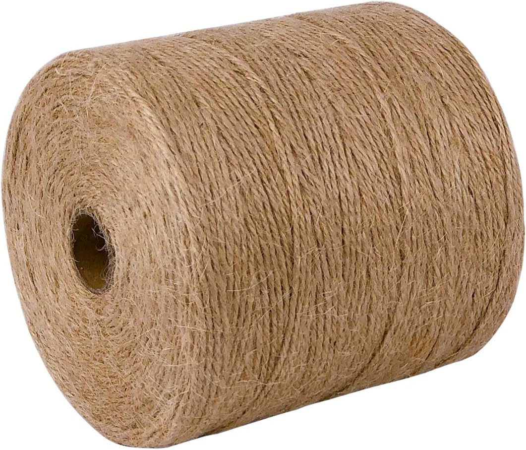 PerkHomy Natural Jute Twine 1800 Feet Long Twine String for Crafts Gift Wrapping Packing Gardening Crochet Knitting Macrame Decor (1800 FT * 2mm (3Ply))