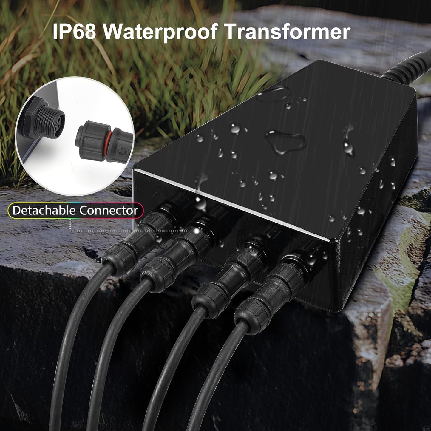 Underwater LED Pond Light with 12V Transformer, 6W Turtle Fountain Light LED Underwater with APP, IP68 Waterproof Underwater Lights for Pond Fountain Waterfall Yard Water Feature, 4 SpotLights