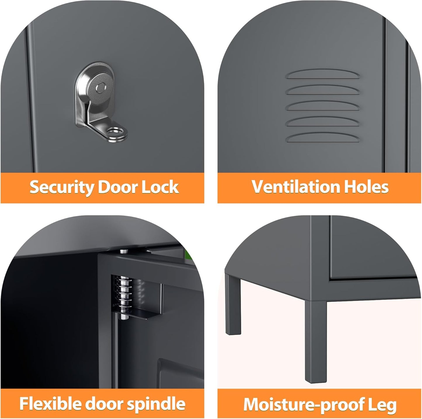 15 Doors Metal Lockers for Employees for Offices School Gyms Home,Assembly Required,Dark Gray