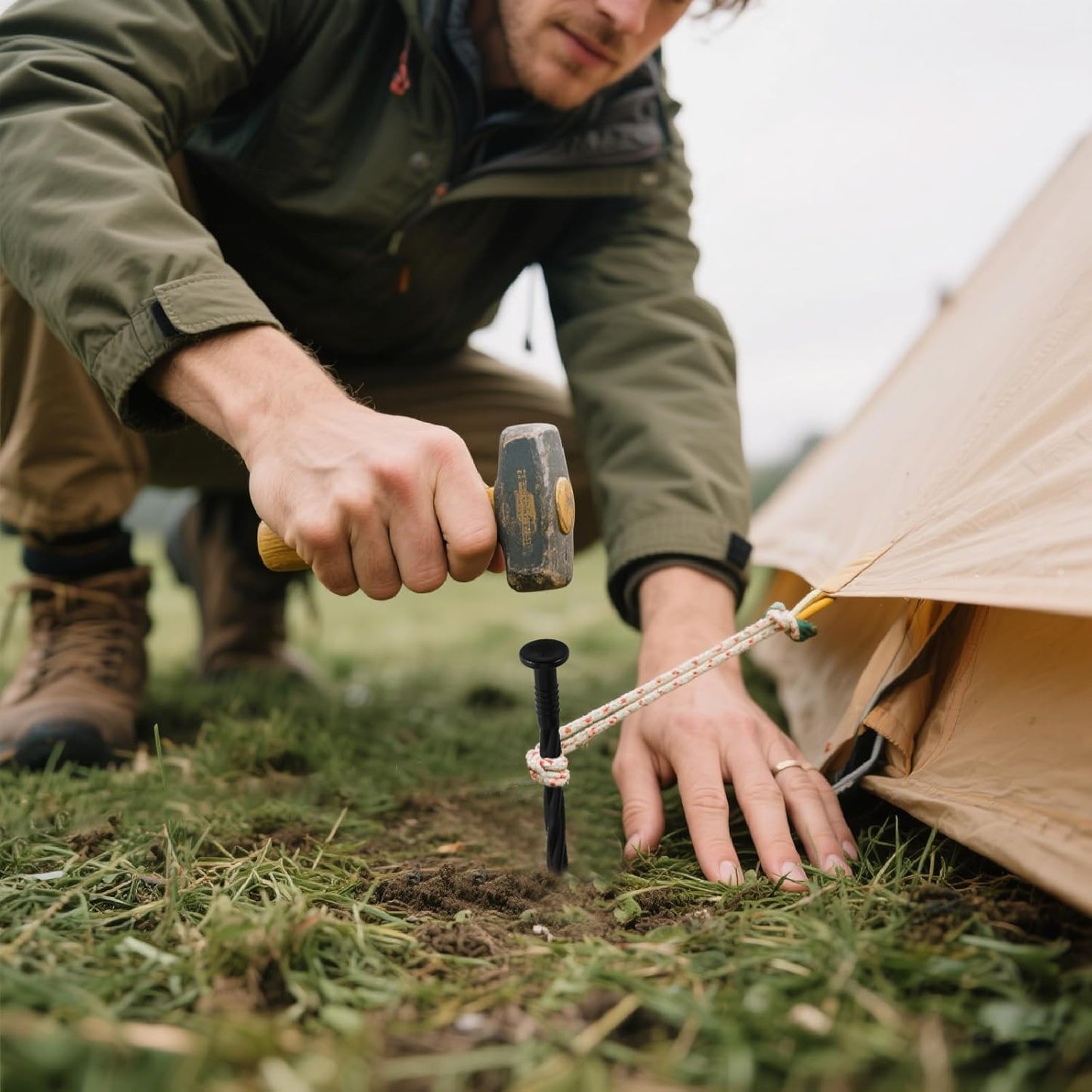 50Pcs 8-Inch Plastic Landscape Edging Spikes, Spiral Anchoring Nails for Weed Barrier, Paver Edging, Landscape Edging, Artificial Turf, Grass Pathways, and More