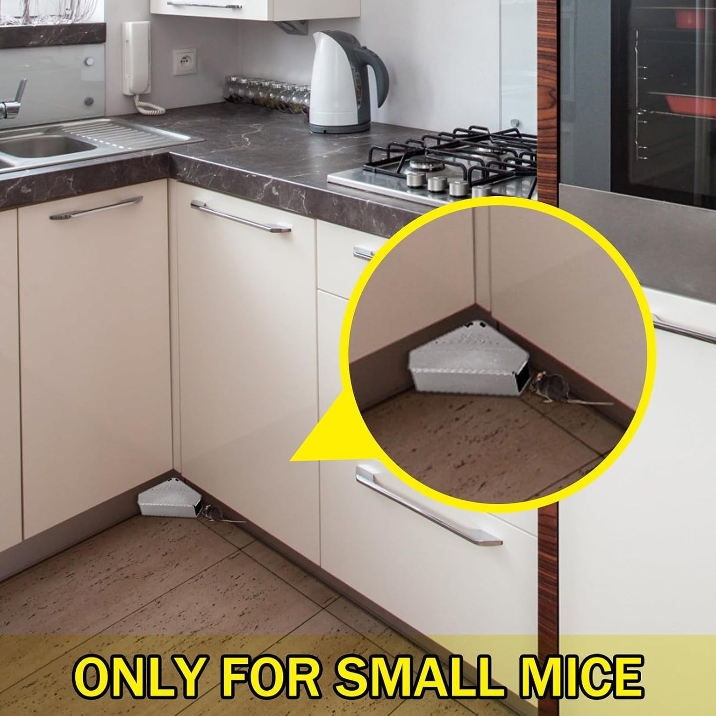 Qualirey 24 Pcs Mice Station with Key Triangle Bait Station Reusable Rodent Trap Bait Box, Keeps Children and Pets Safe Indoor & Outdoor, Bait Not Included, Suitable for Small Mice (Gray)