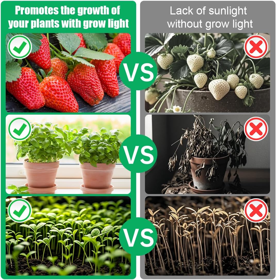 Seed Starter Tray Unit, 5-Tier Plant Stand with 4 LED Grow Lights & 90 Pack 2.5 Inch Clear Nursery Pots – for Indoor Gardening, Herb, Seedling Kits & Small Greenery