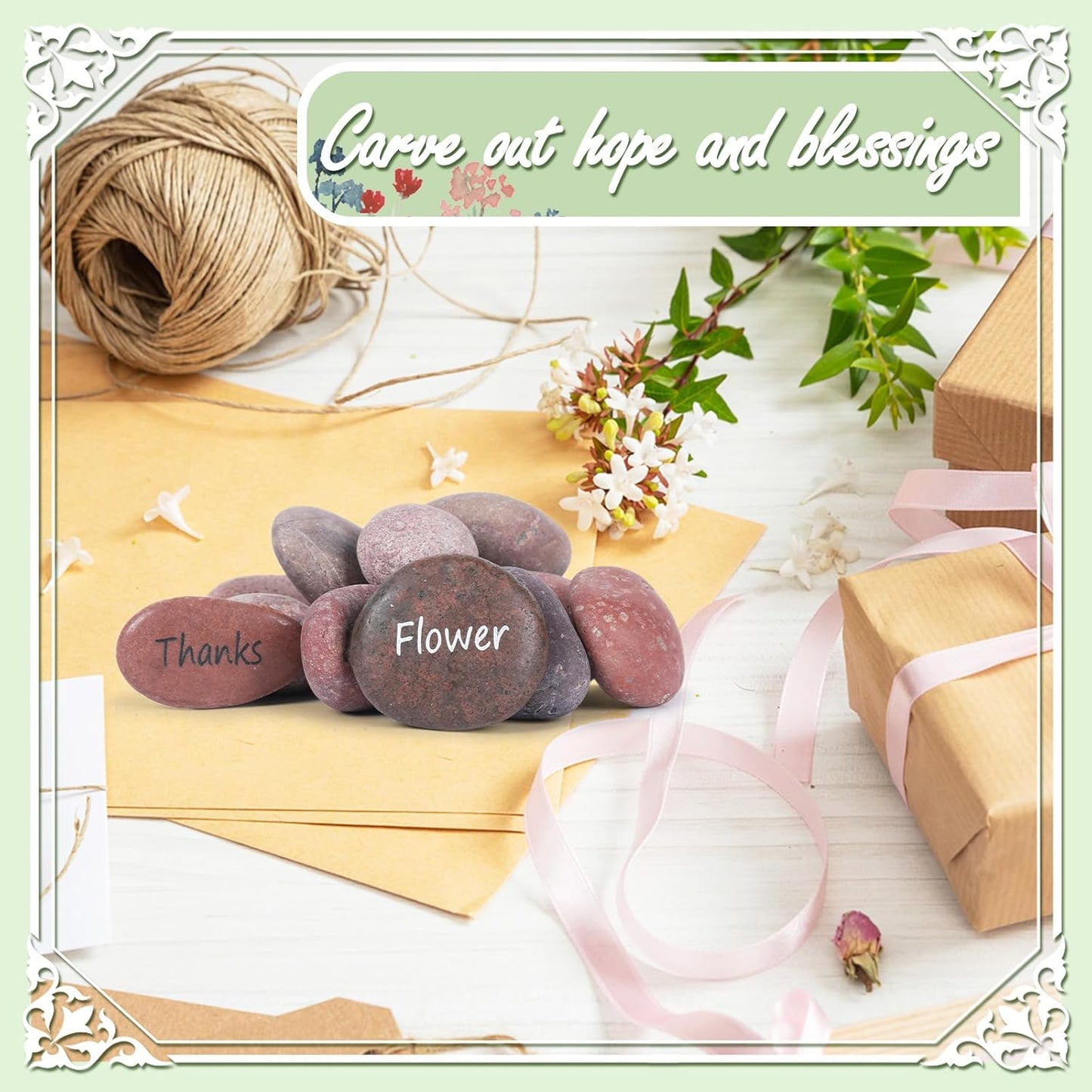 11lbs Smooth River Rocks, 1-2 Inch Hand-Picked Premium Pebbles for Garden and Landscape Design, Kindness Stones for Painting,DIY Arts, Red