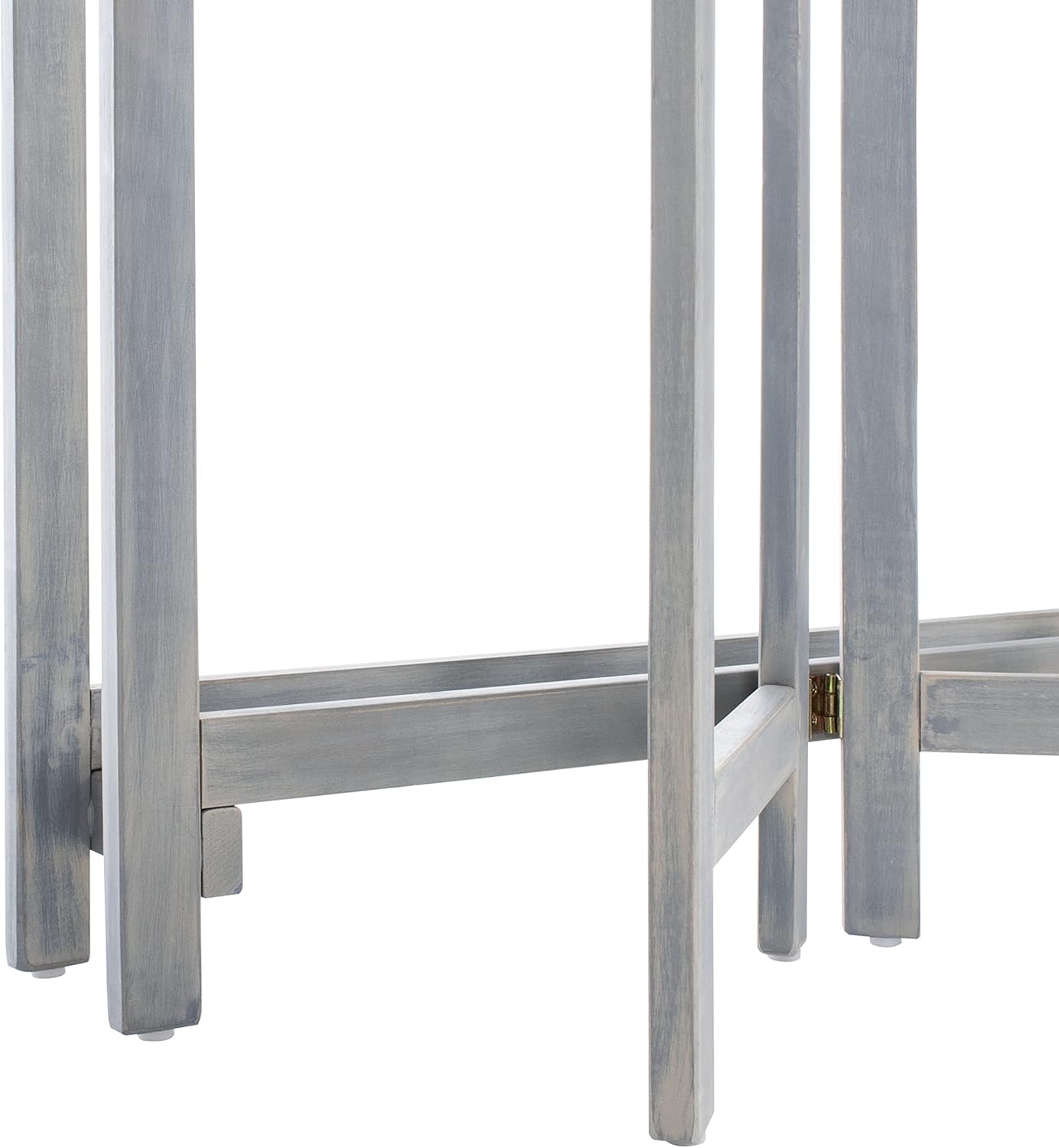 SAFAVIEH PAT6754A Collection Wilton Teak and Navy Balcony Corner Lounge Outdoor Set