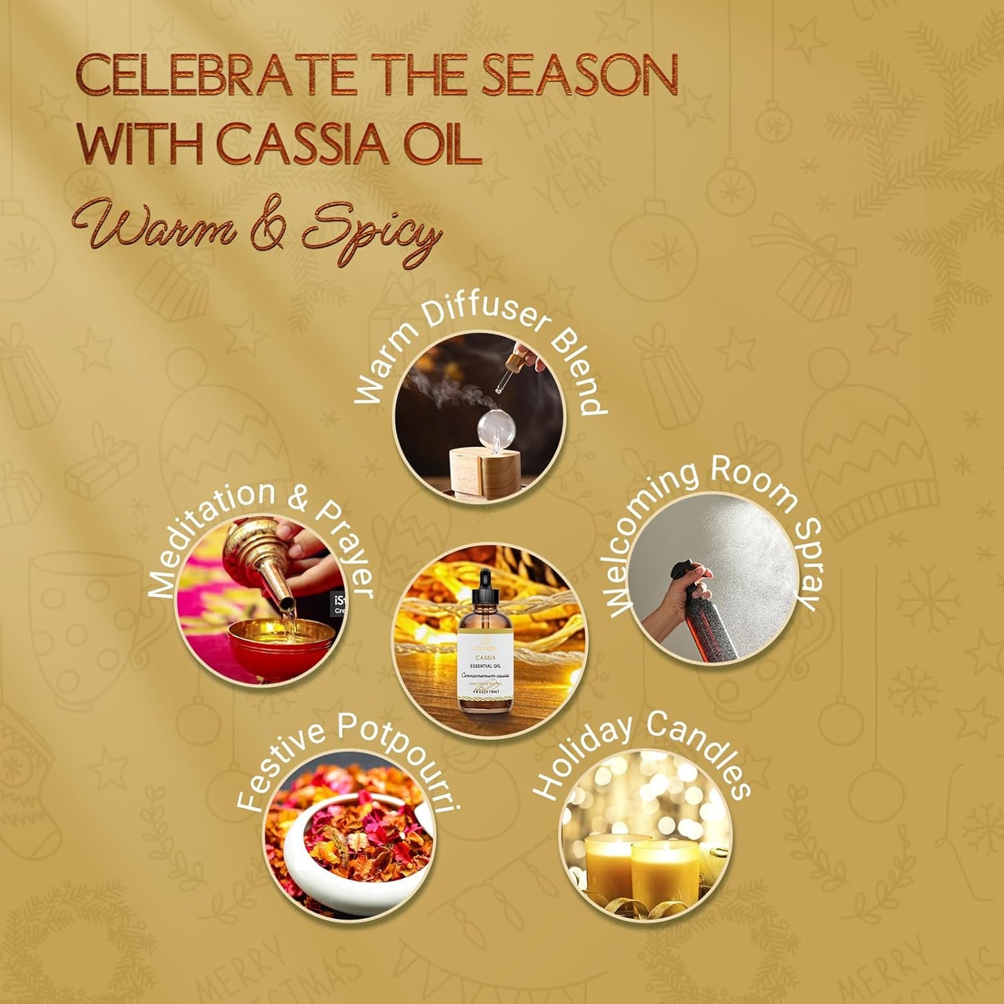 Cassia Cinnamon Bark Essential Oil for Body, Massage, Room Spray, Diffuser, DIY Home Crafts- 4 Oz