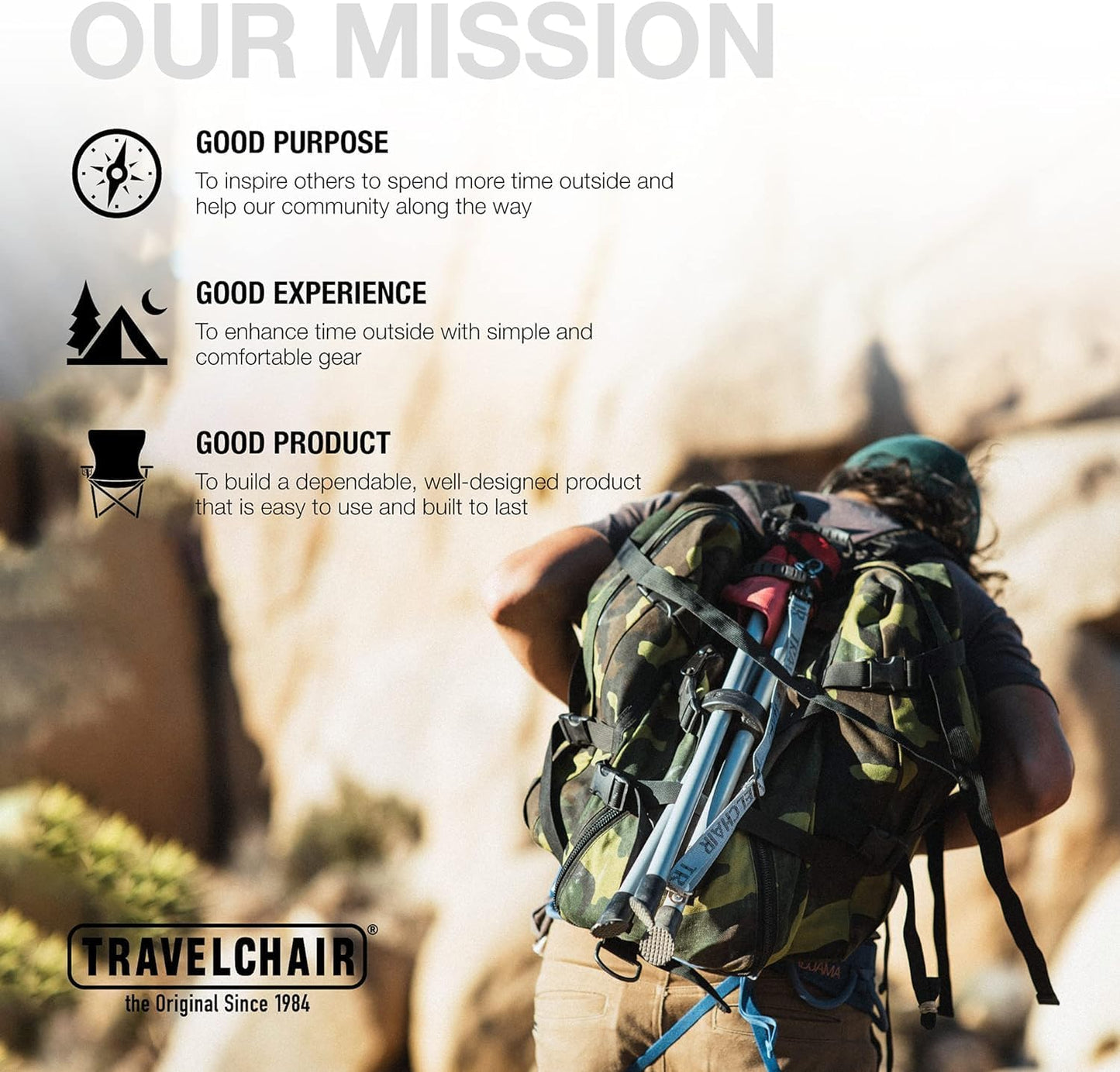 Travel Chair Slacker Tripod Chair for Camping, Lightweight Chair, Adjustable Carry Strap for Easy Transport | Oversized Duck Feet for Improved Stability | Perfect for Outdoor Adventures (Red)