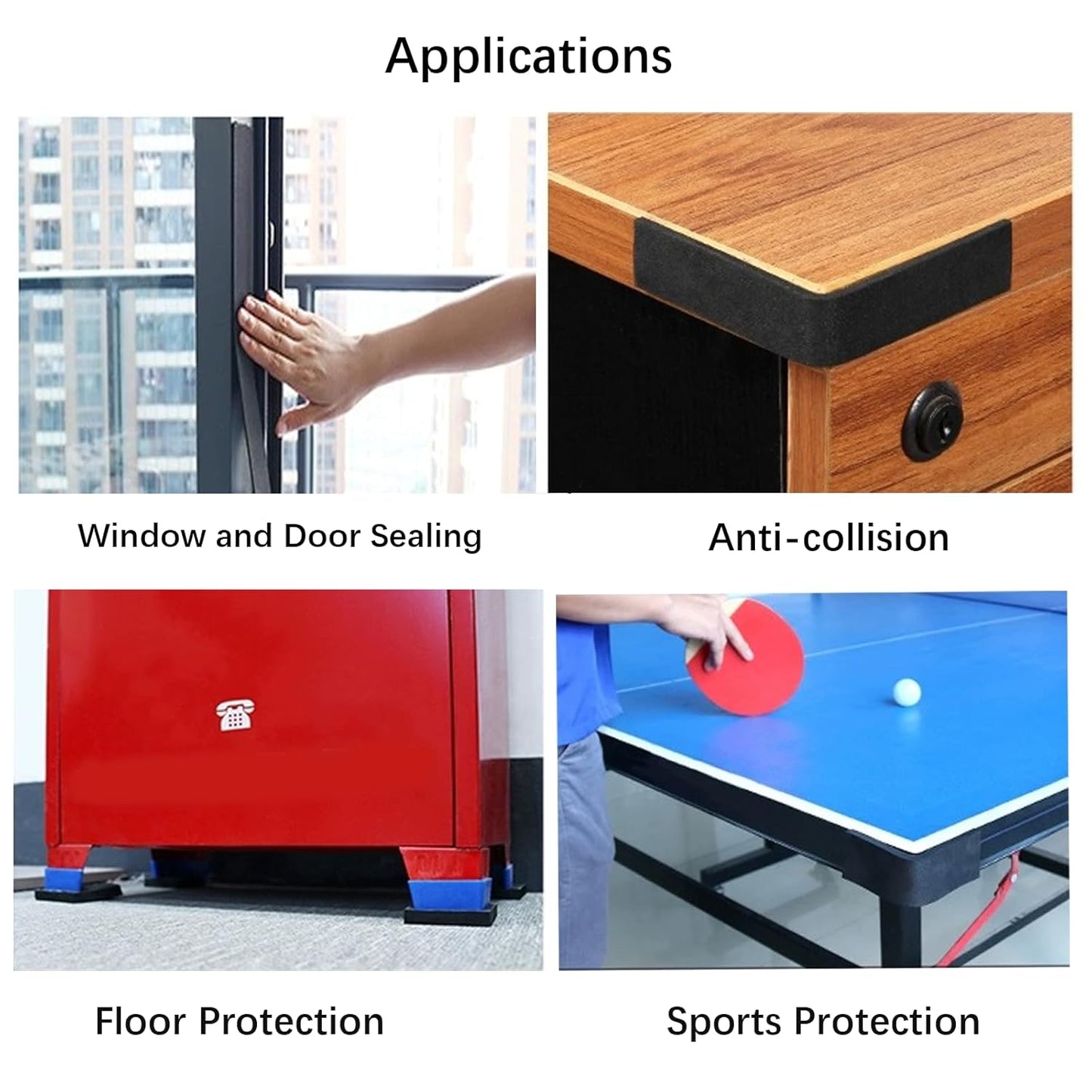 Solid Rubber Strips with Adhesive 1/8 (.125)" Thick X 2" Wide X 10'Long, Solid Rubber Sheet Rolls Self Adhesive for Anti-Slip, Anti-Vibration (2" X10'X1/8")