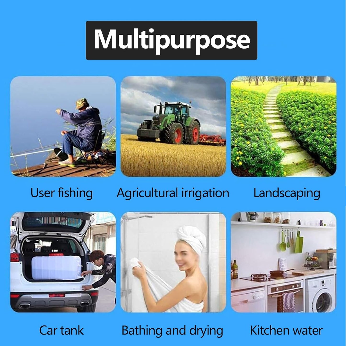 Water Storage Containers Water Carrier Plastic Water Tank with Tap Emergency Water Container 50L/80L/110L/200L Water Bucket Jug for Hiking Camping Driking Outdoors Indoors(Size:110L)