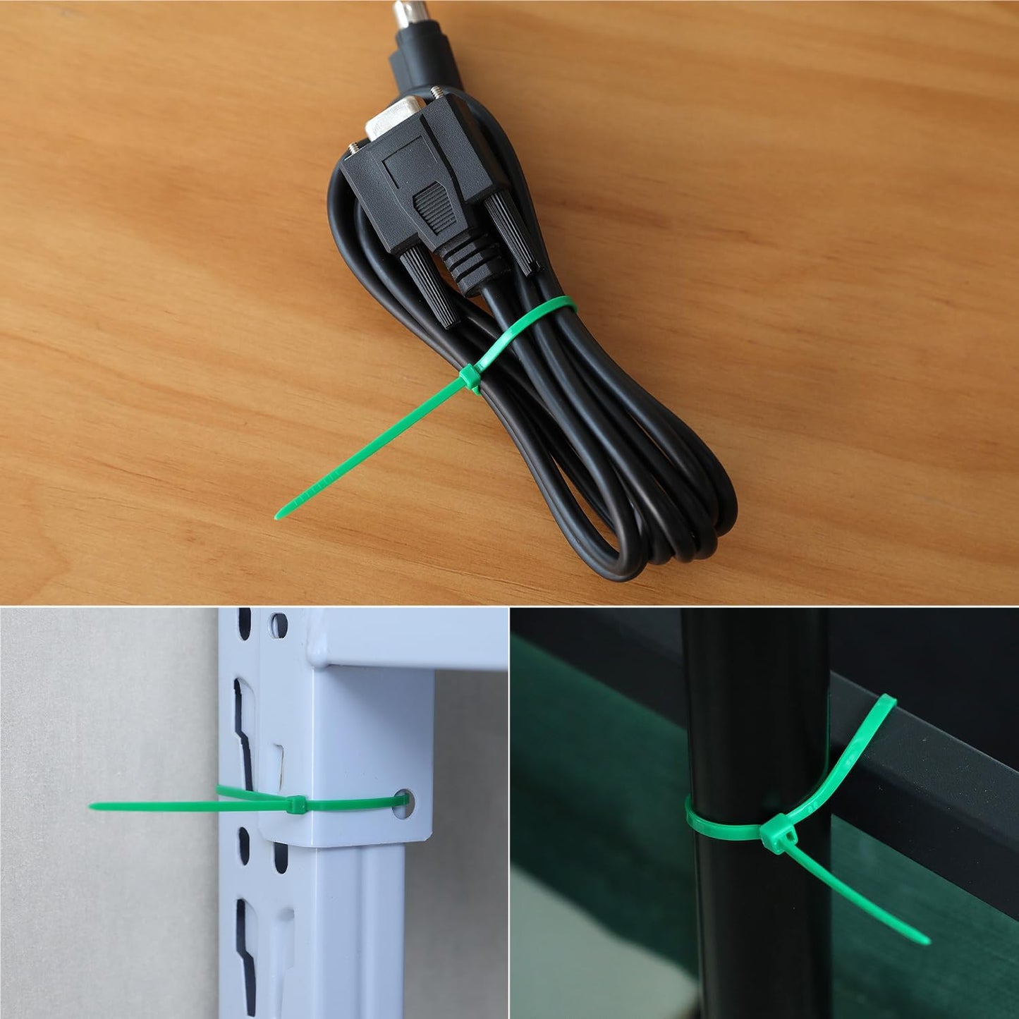 6 inch Green Zip Ties, Nylon Garden Cable Zip Ties Self Locking Cable Ties Twist Ties, Multi-Purpose Cable Tie (100 Pcs)