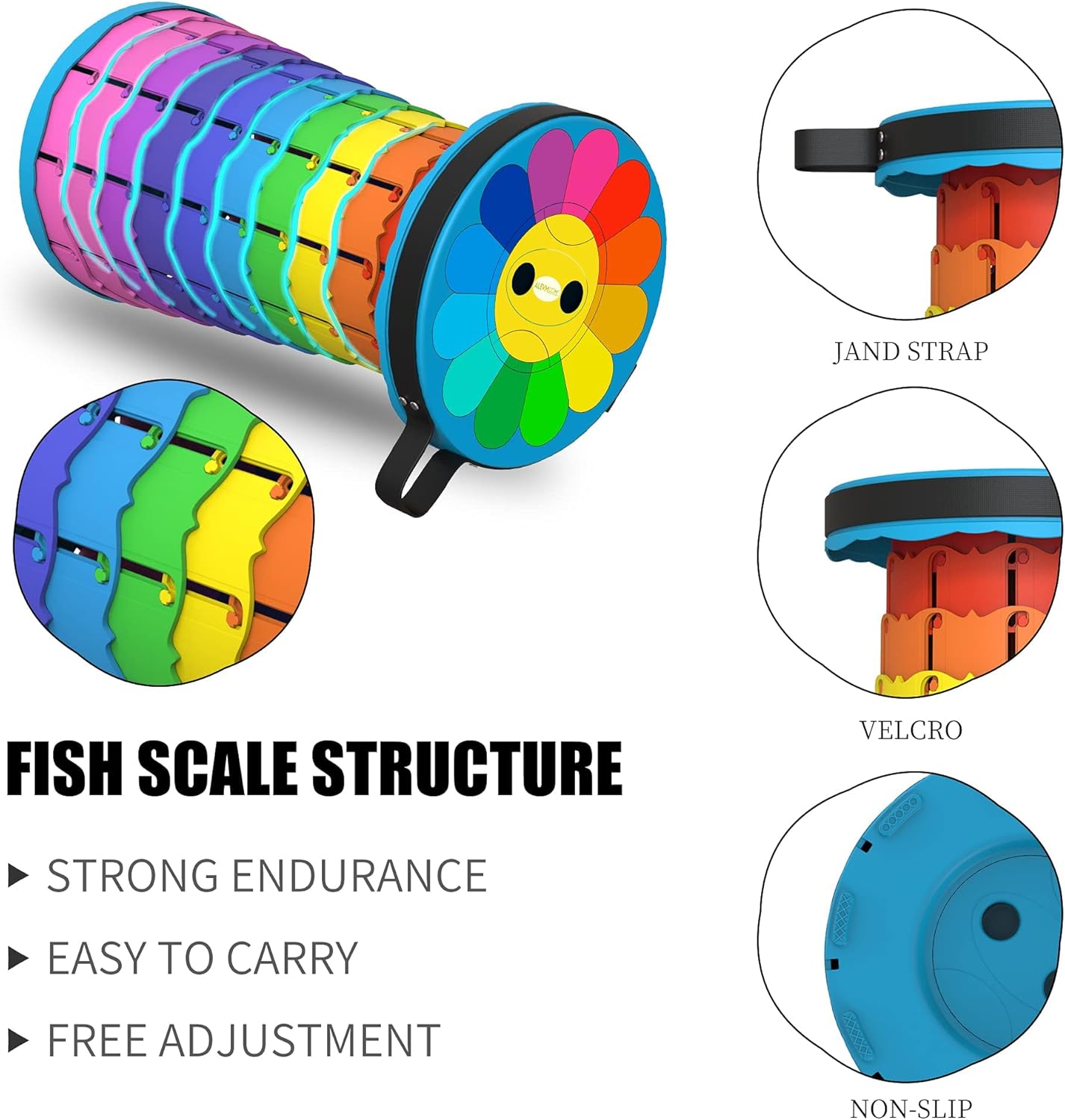 ALEVMOOM Upgraded Portable Collapsible Folding Stool with Cushion Retractable Telescoping Stool for Adults Sturdy Capacity 440lbs Camping Stool for Outdoor Hiking Garden BBQ with Bag