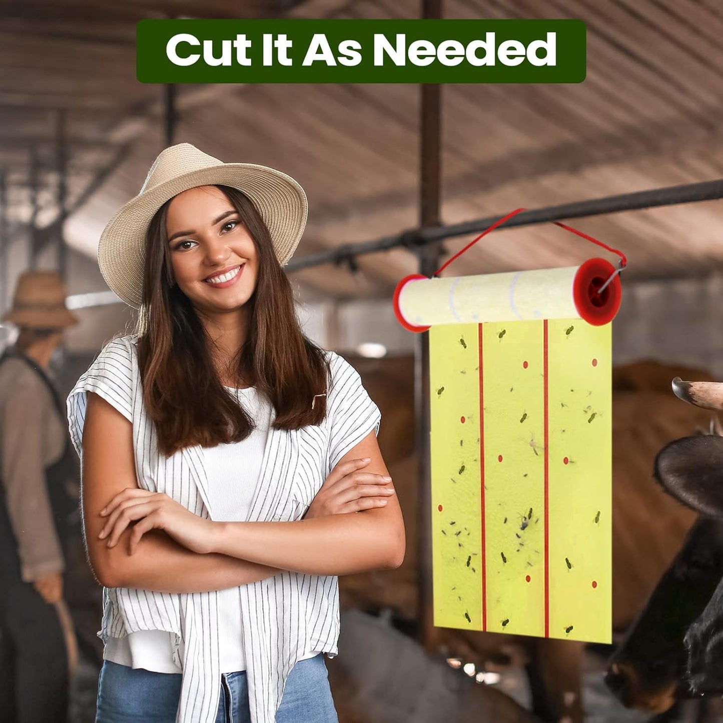 Qualirey Giant Sticky Fly Traps,30 Feet Fly Strips for Indoor Outdoor Hanging Flying Tapes Non Toxic Ribbon Fruit Gnat Killer for Mosquito Plants House Horse Stable (Yellow,2 Pcs)