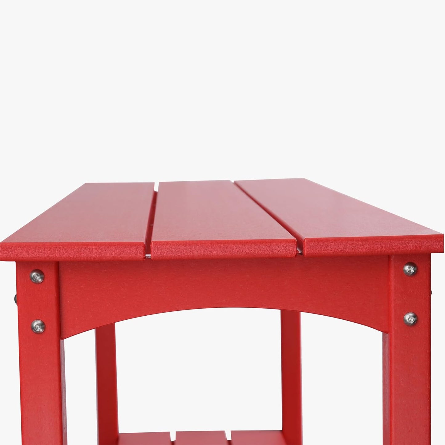 WestinTrends Malibu 55" Outdoor Patio HDPE Adirondack 2-Tier Shelf Console Table, Red