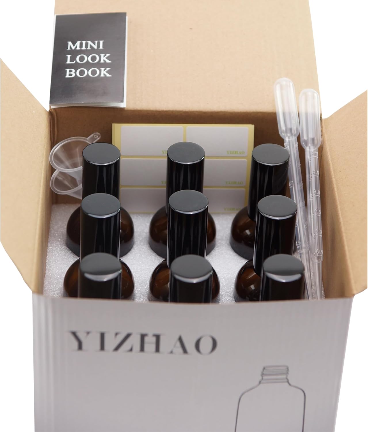 YIZHAO Clear Glass Spray Bottles 4oz, with Small Fine Mist Spray, Metal Cap, Refillable for Essential Oil,Travel,Cleaning,Perfume,Aromatherapy,Makeup – 9 Pcs