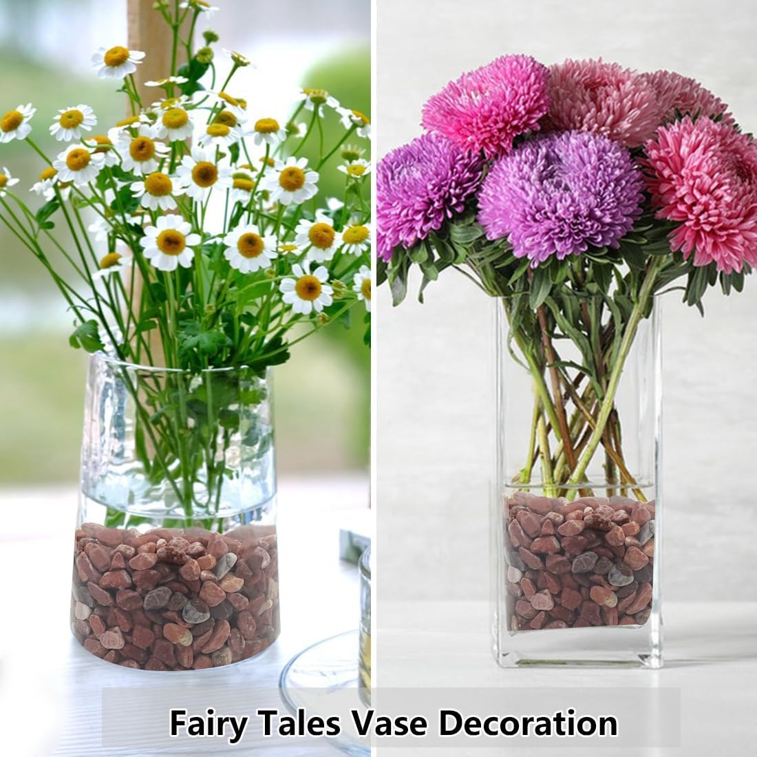 5LB Succulent and Cactus Gravel Pebbles, 1/5 Inch Natural Decorative Polished Stones, River Rocks for Vases Gardening Indoor and Outdoor Decorative Rocks, Red