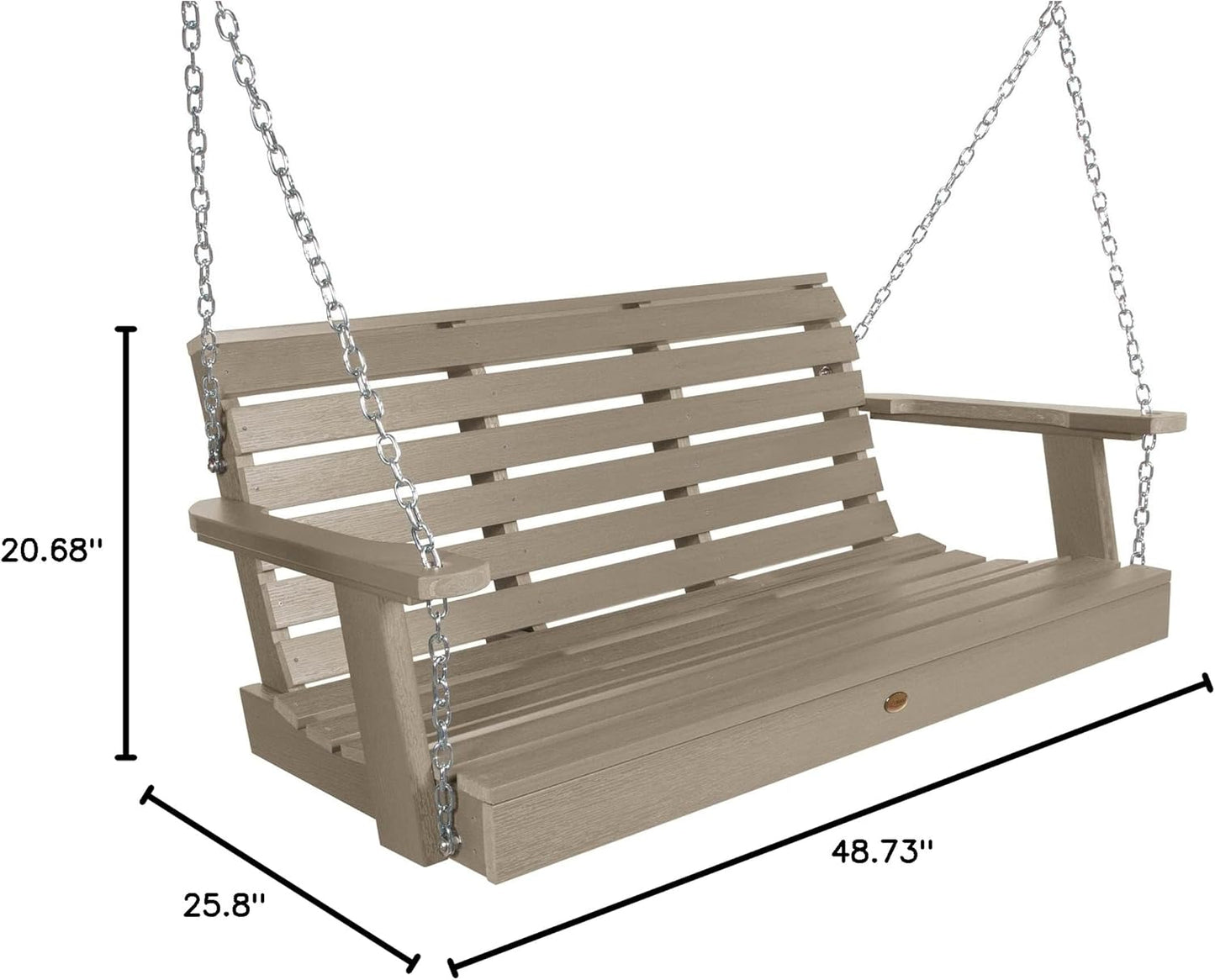 highwood Weatherly Porch Swing, 4 Feet, Woodland Brown