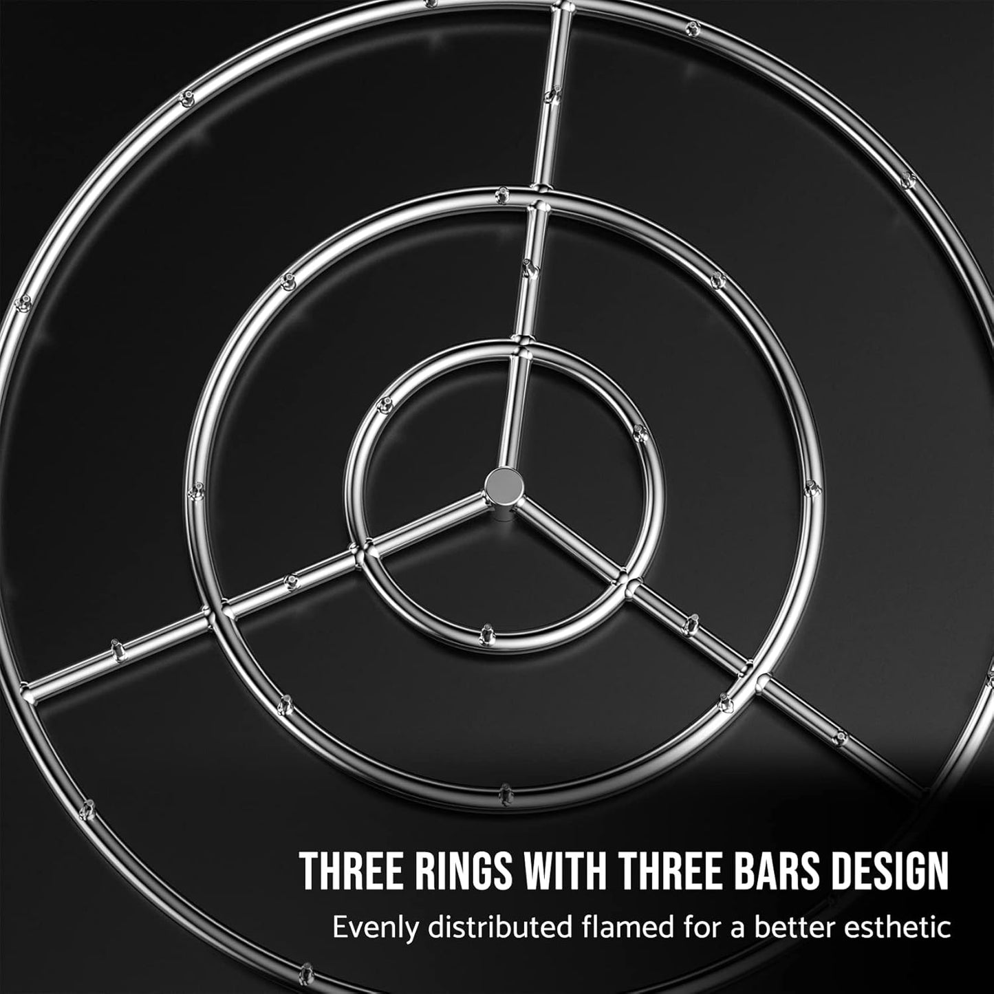 Skyflame 30-Inch Round Stainless Steel Fire Pit Jet Burner Ring, High Flame